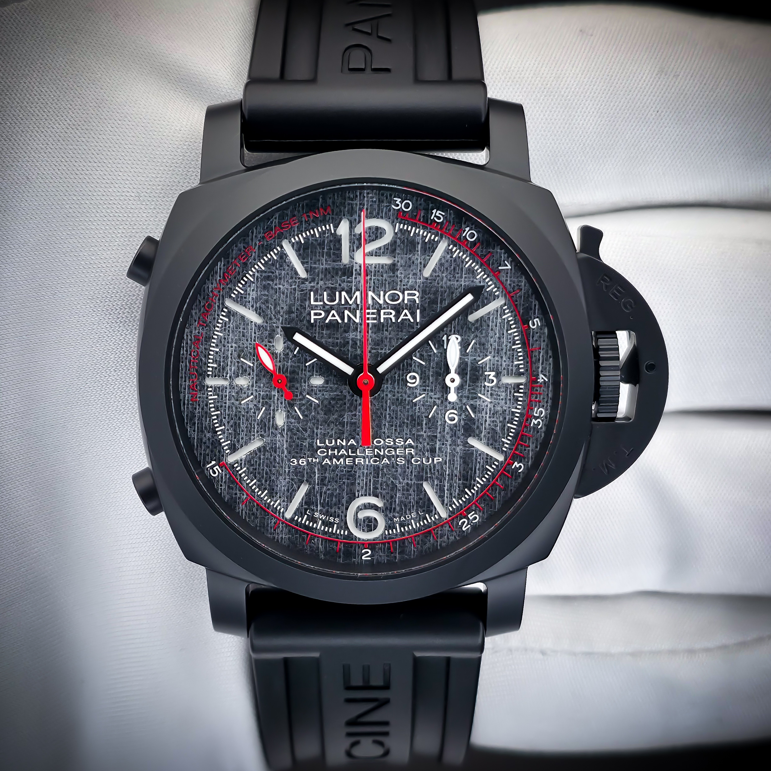 PANERAI LUMINOR LUNA ROSSA CHRONO FLYBACK | REF. PAM01037 | 44MM | GREY DIAL | FULL SET – Image 3