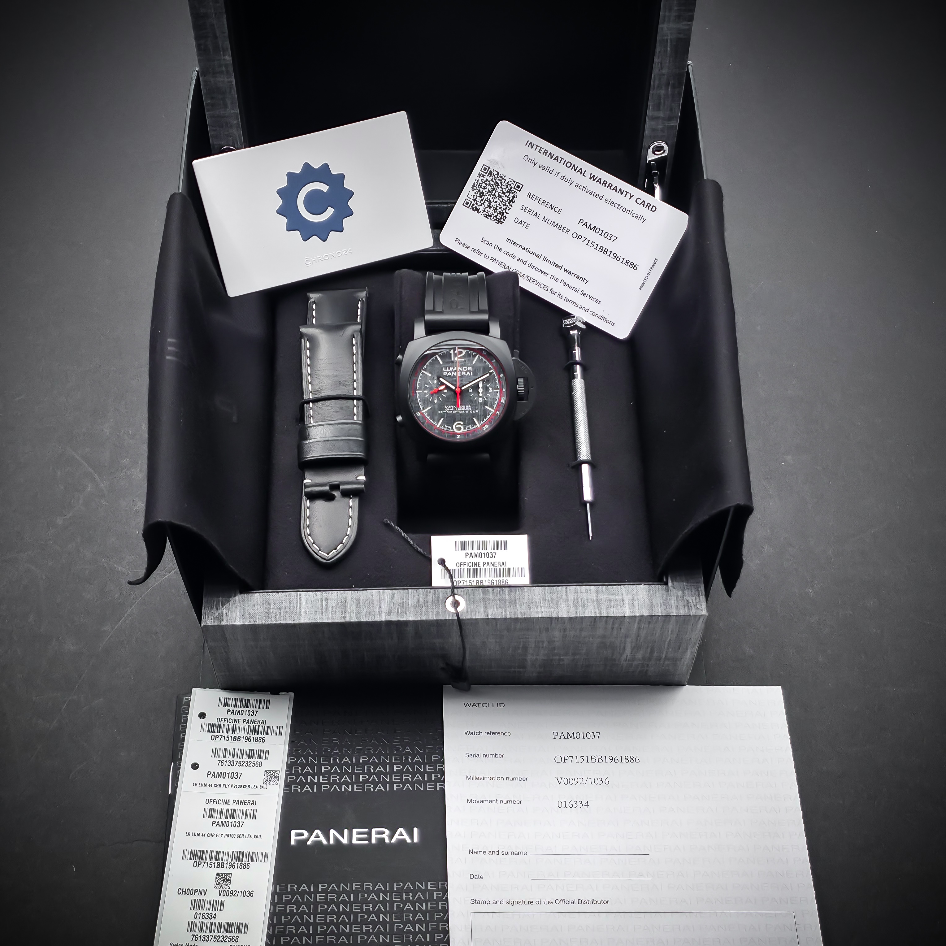 PANERAI LUMINOR LUNA ROSSA CHRONO FLYBACK | REF. PAM01037 | 44MM | GREY DIAL | FULL SET – Image 2