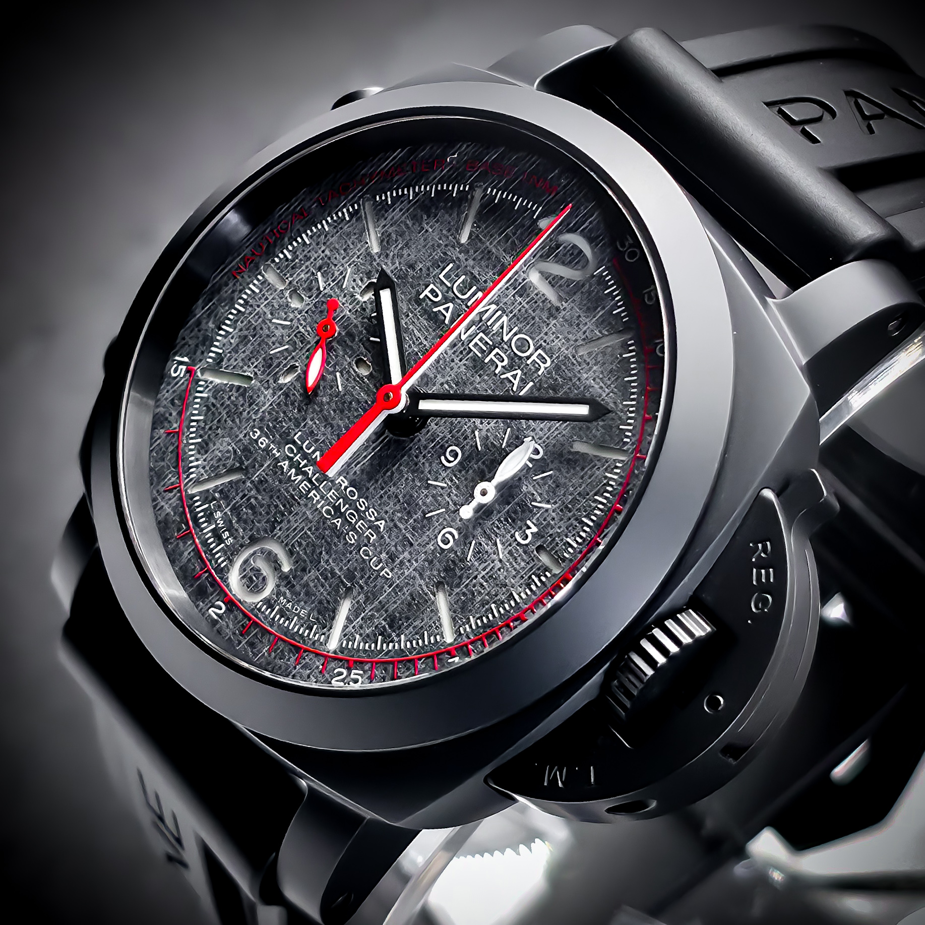 PANERAI LUMINOR LUNA ROSSA CHRONO FLYBACK | REF. PAM01037 | 44MM | GREY DIAL | FULL SET – Image 6