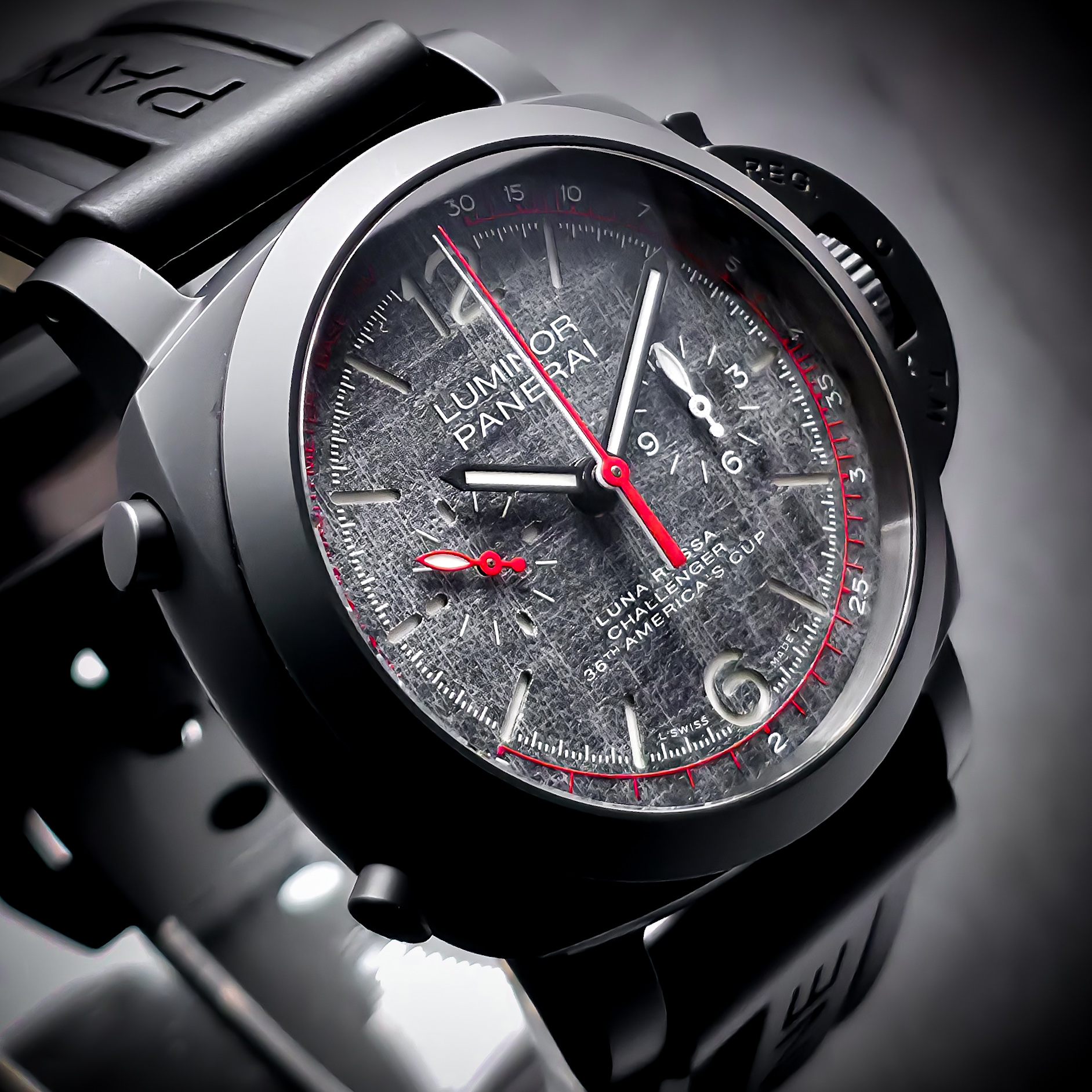 PANERAI LUMINOR LUNA ROSSA CHRONO FLYBACK | REF. PAM01037 | 44MM | GREY DIAL | FULL SET – Image 7