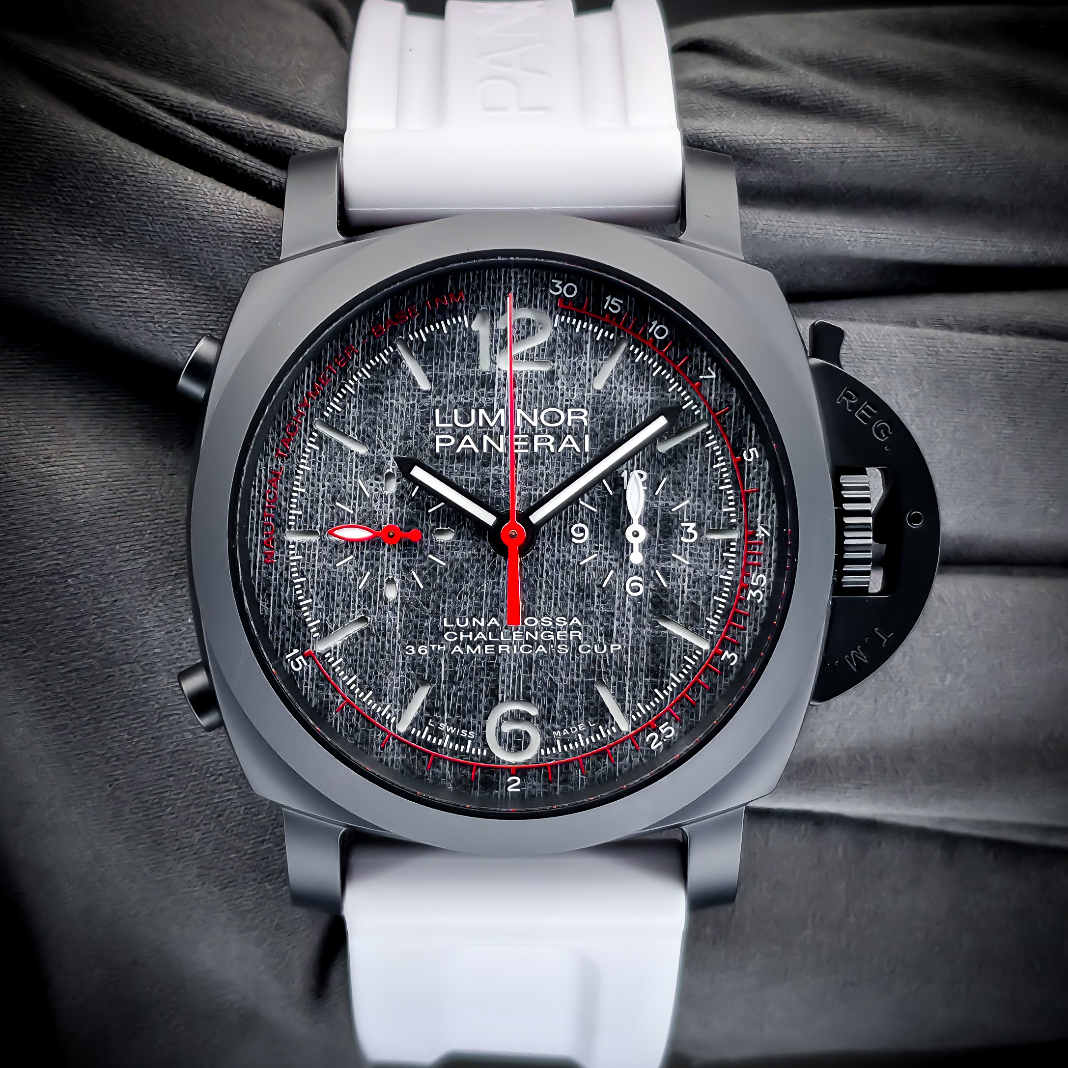 PANERAI LUMINOR LUNA ROSSA CHRONO FLYBACK | REF. PAM01037 | 44MM | GREY DIAL | FULL SET – Image 11