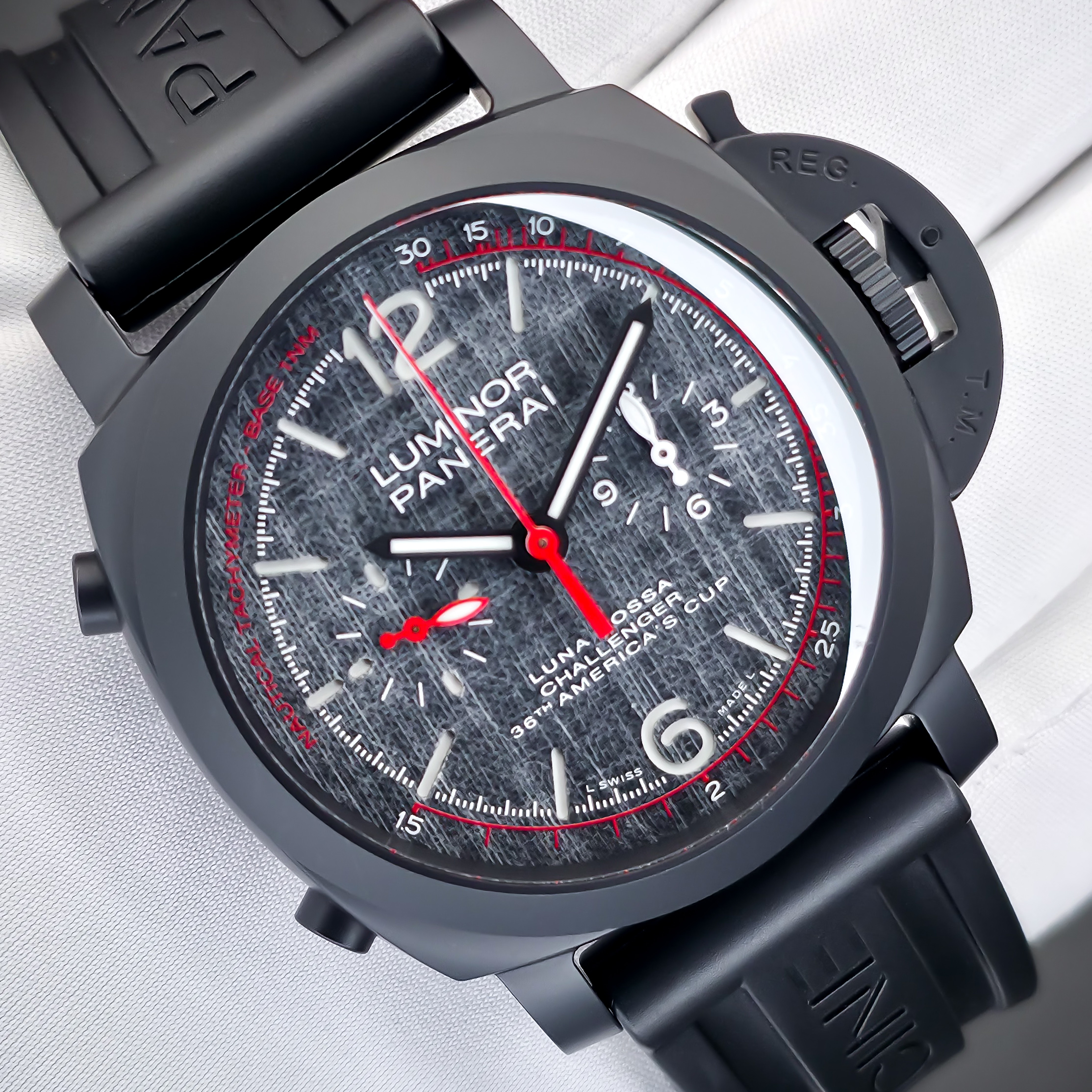 PANERAI LUMINOR LUNA ROSSA CHRONO FLYBACK | REF. PAM01037 | 44MM | GREY DIAL | FULL SET – Image 13