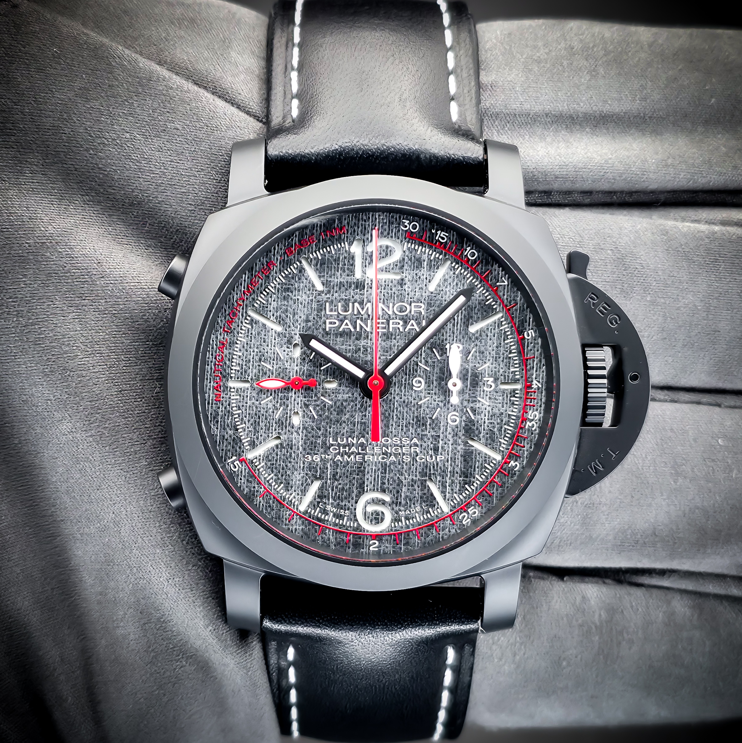 PANERAI LUMINOR LUNA ROSSA CHRONO FLYBACK | REF. PAM01037 | 44MM | GREY DIAL | FULL SET – Image 10