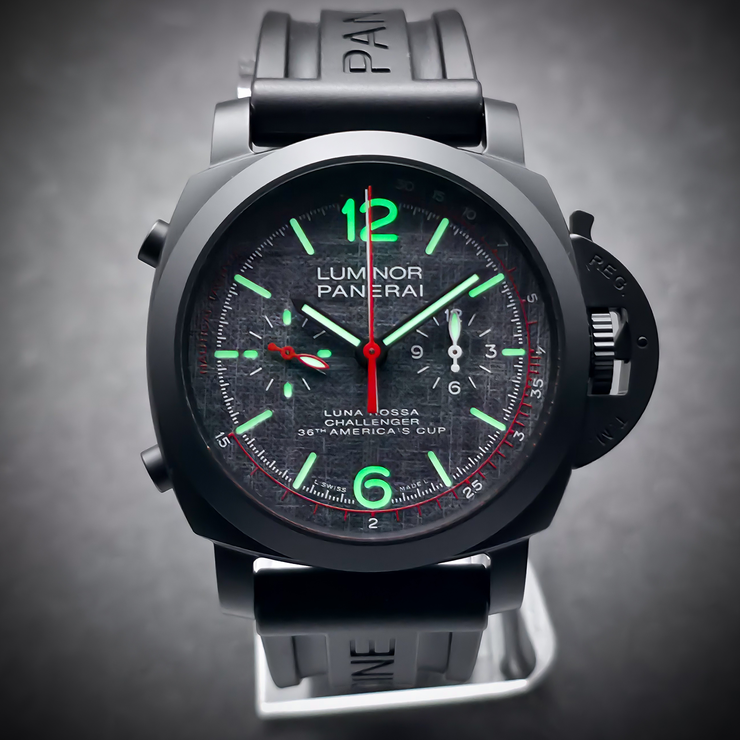 PANERAI LUMINOR LUNA ROSSA CHRONO FLYBACK | REF. PAM01037 | 44MM | GREY DIAL | FULL SET – Image 17