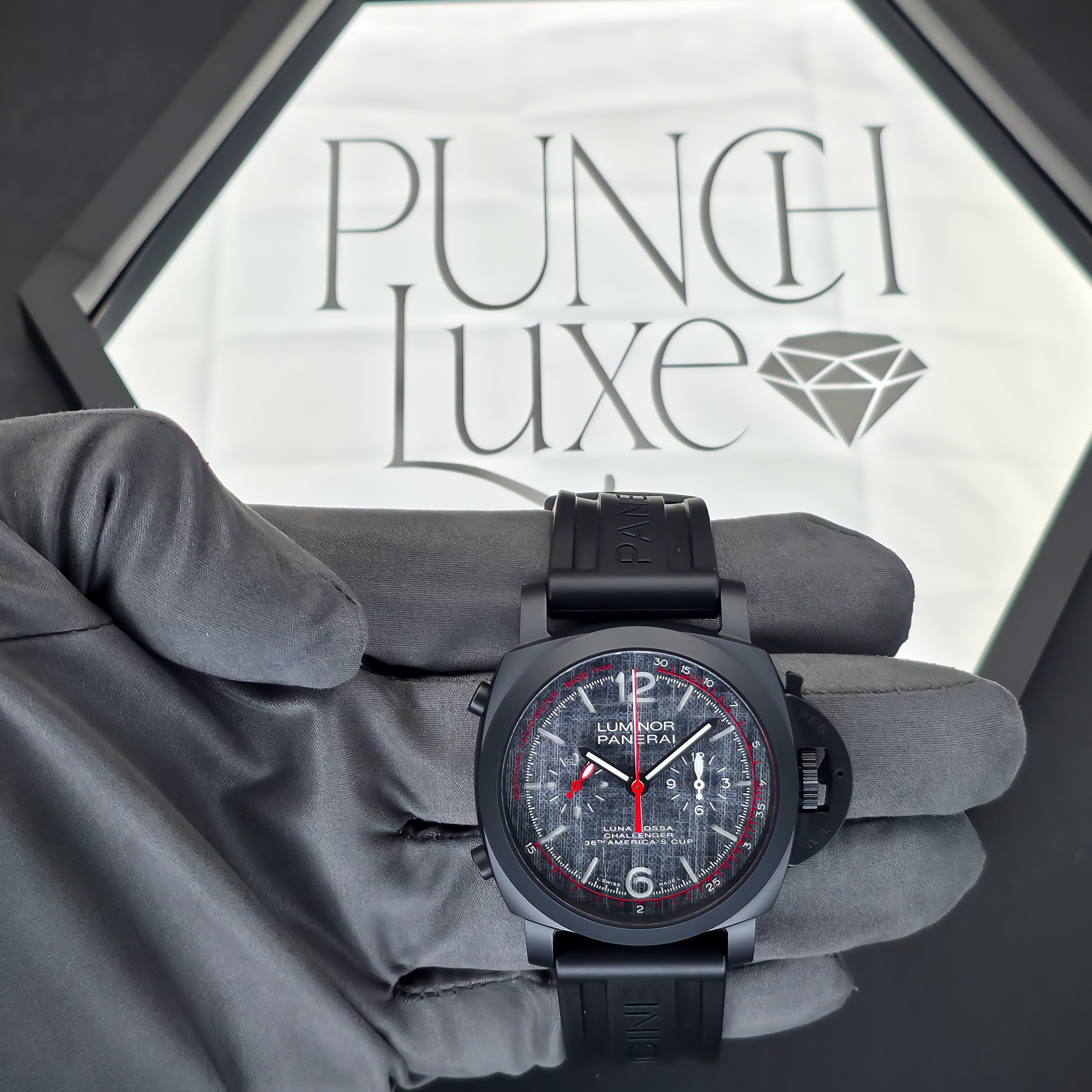 PANERAI LUMINOR LUNA ROSSA CHRONO FLYBACK | REF. PAM01037 | 44MM | GREY DIAL | FULL SET – Image 16