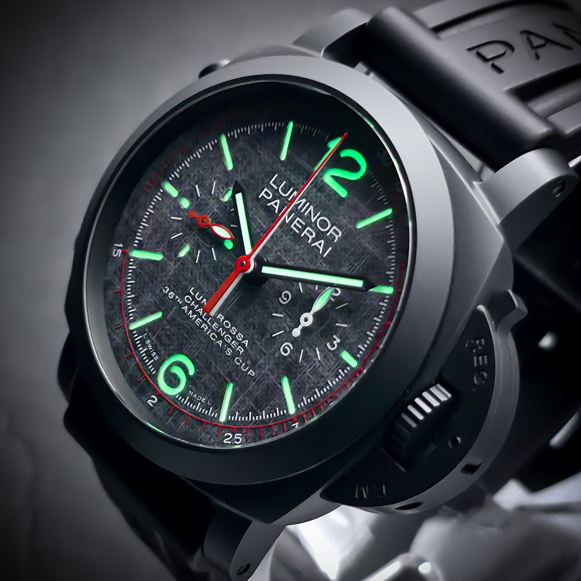 PANERAI LUMINOR LUNA ROSSA CHRONO FLYBACK | REF. PAM01037 | 44MM | GREY DIAL | FULL SET – Image 18