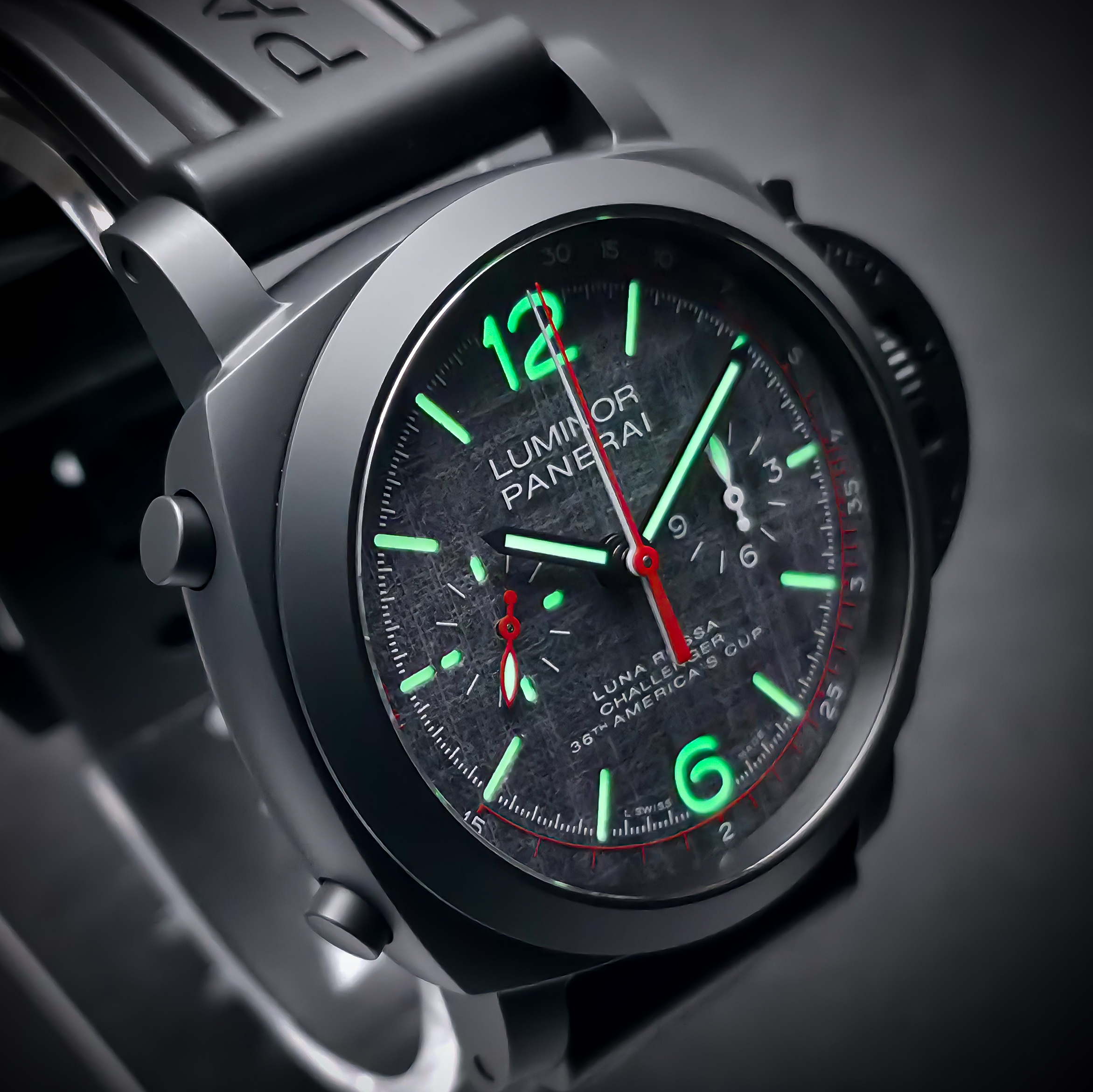 PANERAI LUMINOR LUNA ROSSA CHRONO FLYBACK | REF. PAM01037 | 44MM | GREY DIAL | FULL SET – Image 19