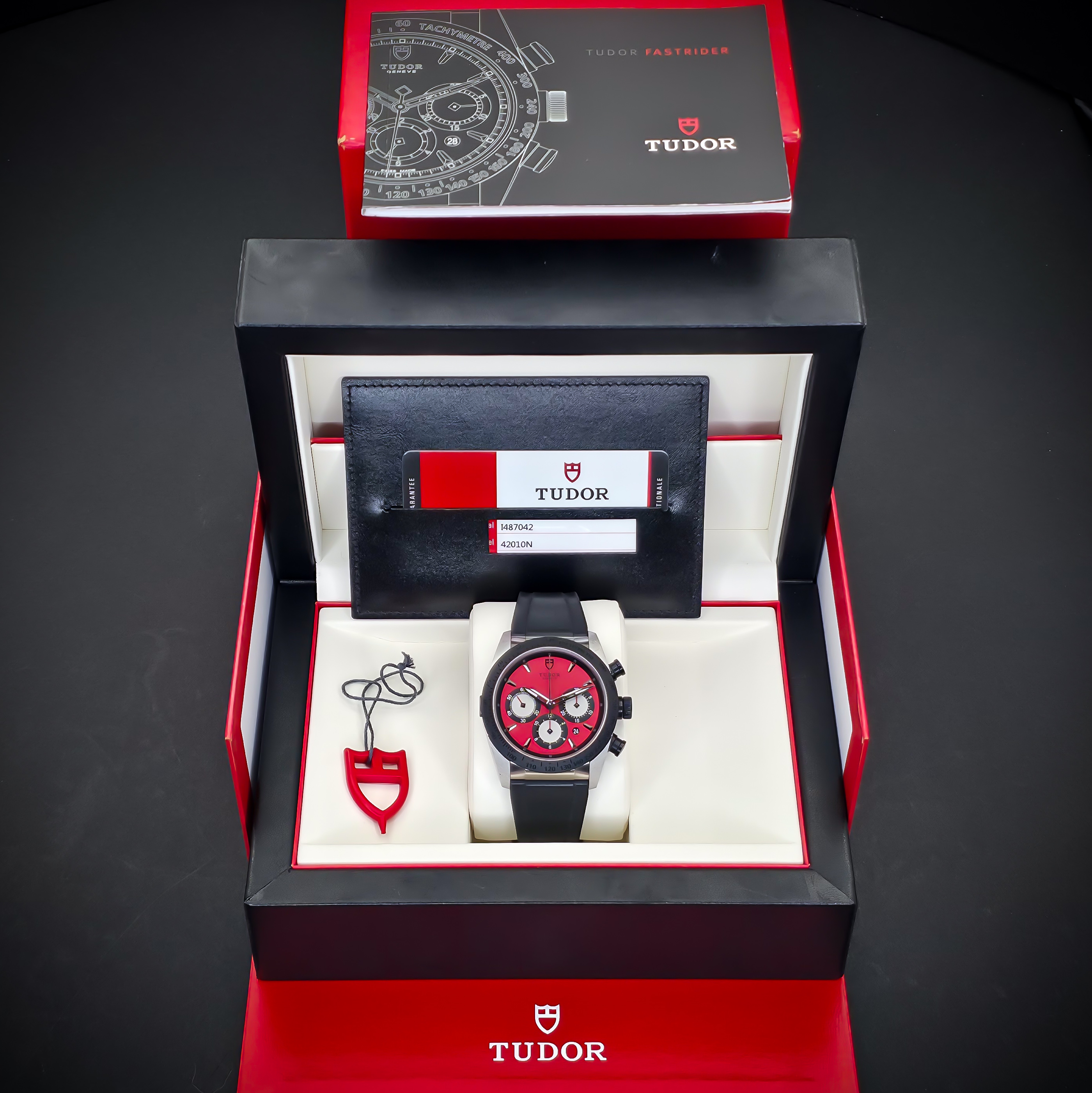 TUDOR FASTRIDER CHRONO | REF. M42010N | 42MM | RED DIAL | 2018 | FULL SET  – Image 2
