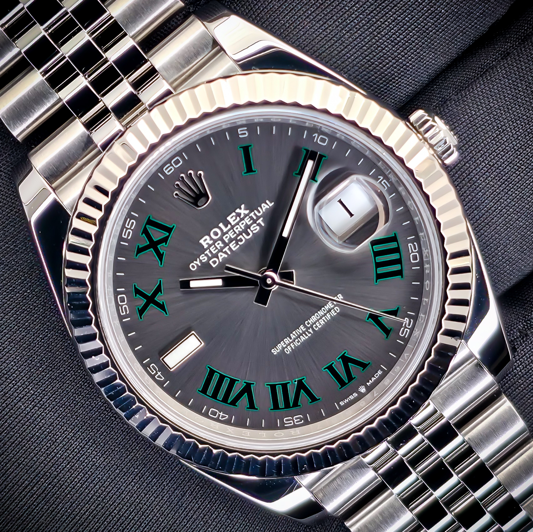 ROLEX DATEJUST 41 “WIMBLEDON” | REF. 126334 | 41MM | GREY DIAL | 2023 | FULL SET – Image 1