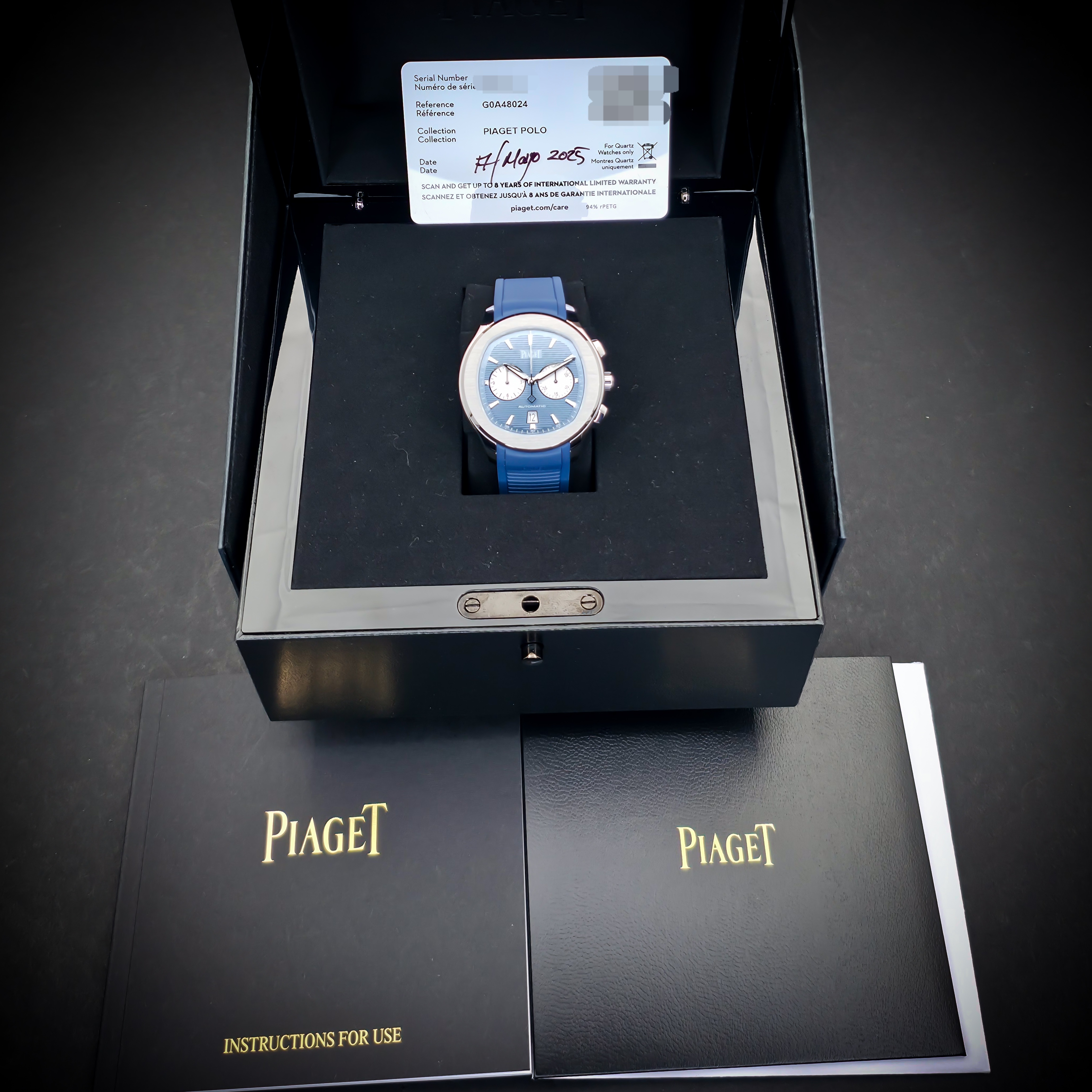 PIAGET POLO CHRONOGRAPH | REF. G0A48024 | 42 MM | BLUE DIAL | FULL SET | 2025 – Image 5