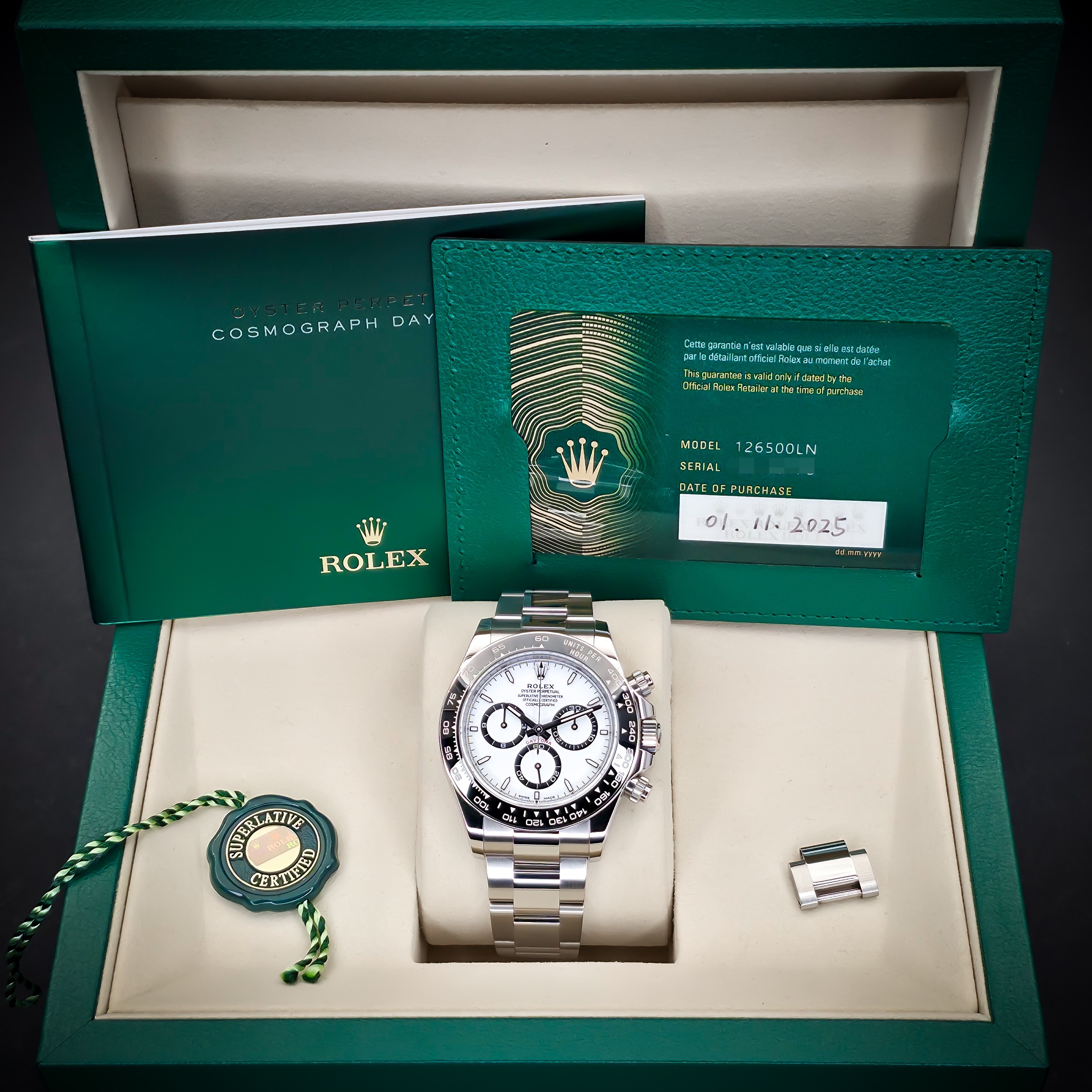 ROLEX COSMOGRAPH DAYTONA “PANDA” | REF. 126500LN | 40 MM | WHITE DIAL | 2025 | BOX & PAPERS – Image 2