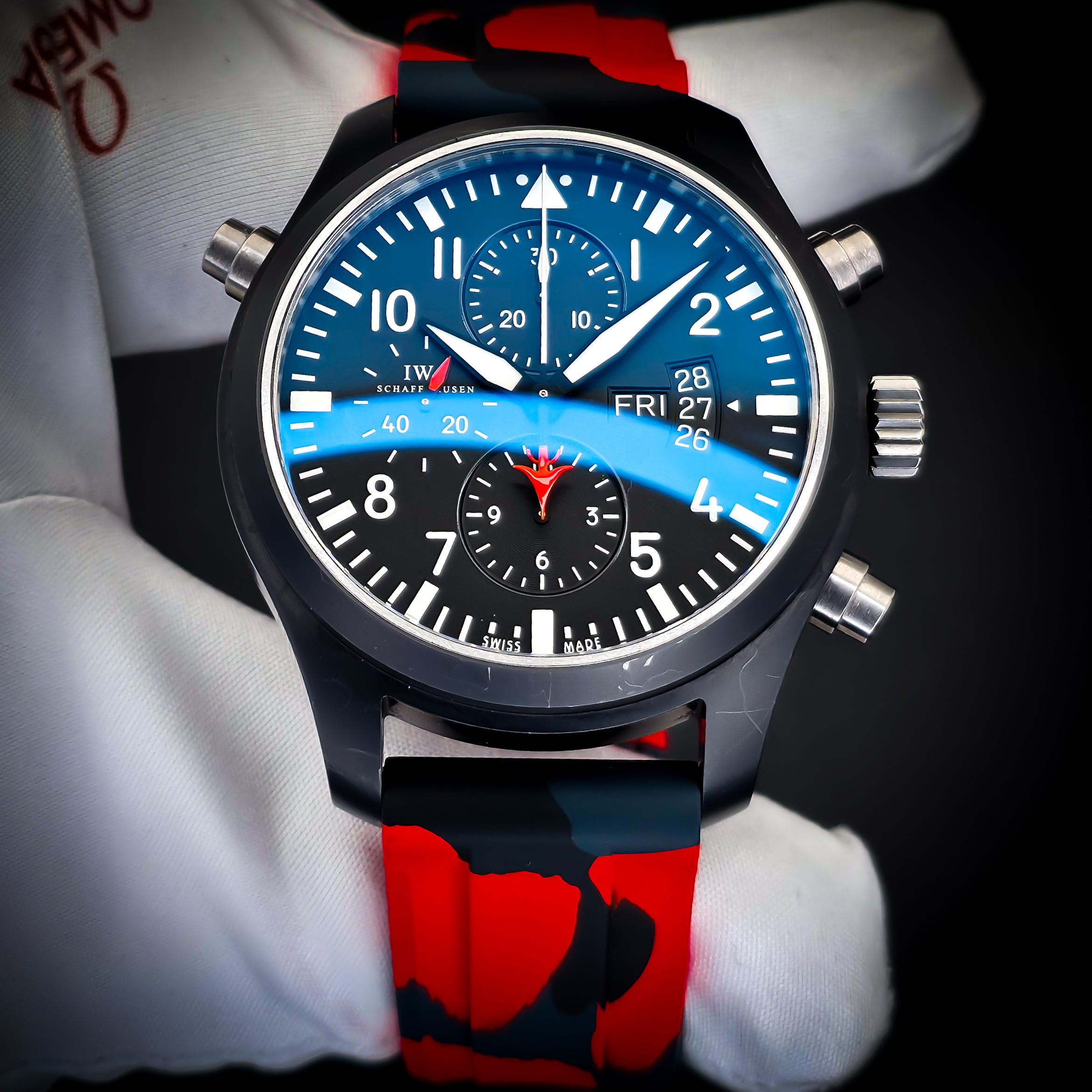 IWC PILOT’S WATCH DOUBLE CHRONOGRAPH EDITION TOP GUN | REF. IW379901 | BLACK DIAL | FULL SET  – Image 12