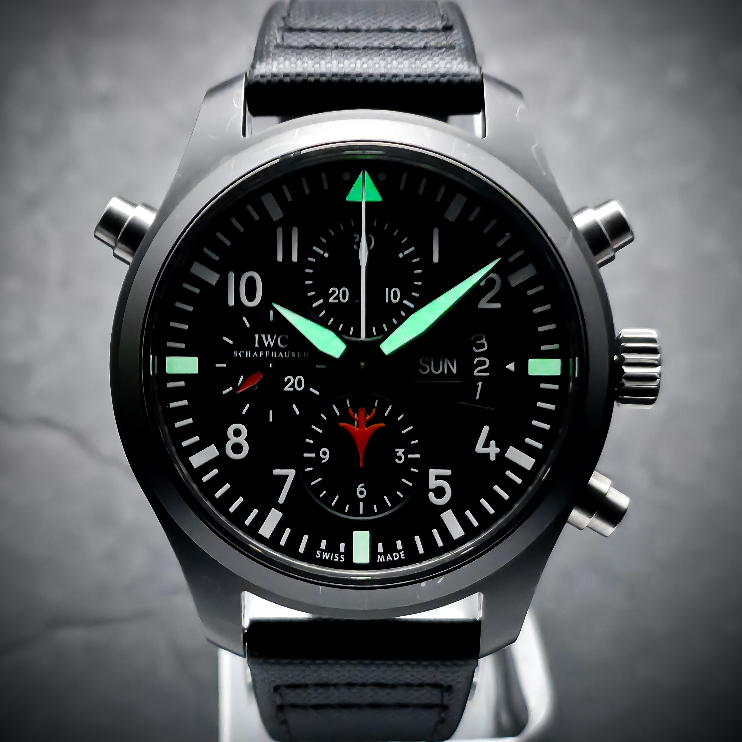 IWC PILOT’S WATCH DOUBLE CHRONOGRAPH EDITION TOP GUN | REF. IW379901 | BLACK DIAL | FULL SET  – Image 17