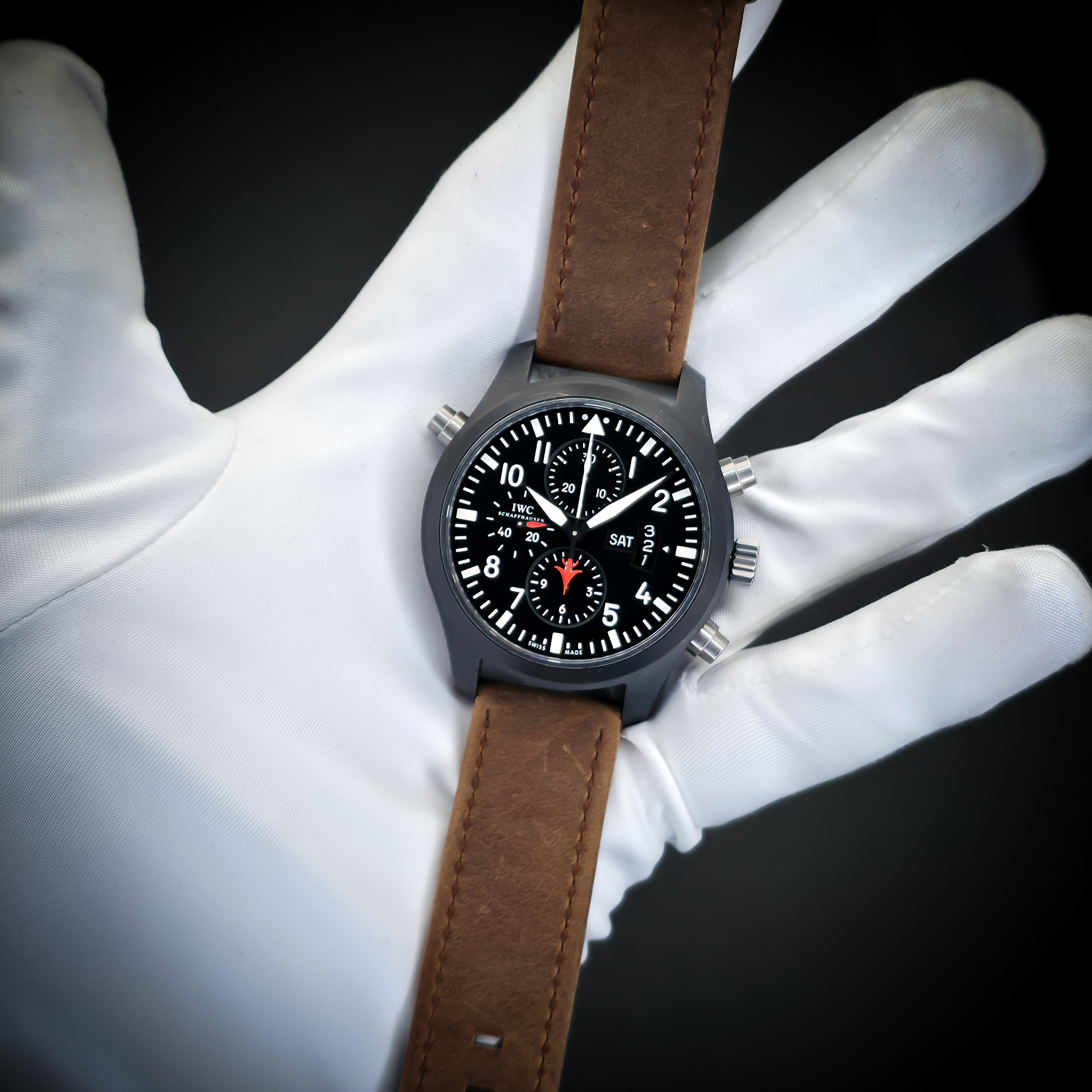 IWC PILOT’S WATCH DOUBLE CHRONOGRAPH EDITION TOP GUN | REF. IW379901 | BLACK DIAL | FULL SET  – Image 13