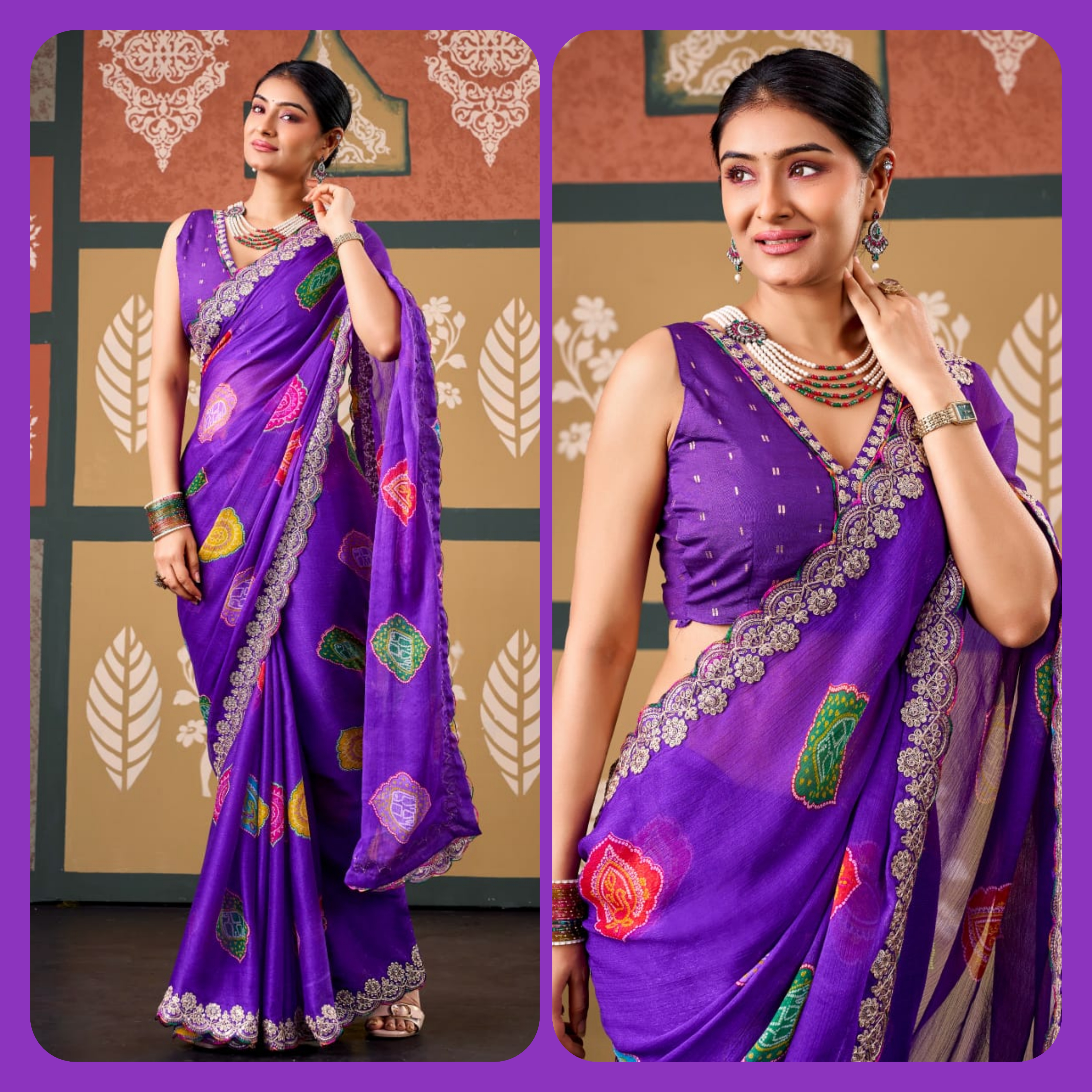 RADHARANI - BANDHEJ FESTIVE SEASON – PURPLE