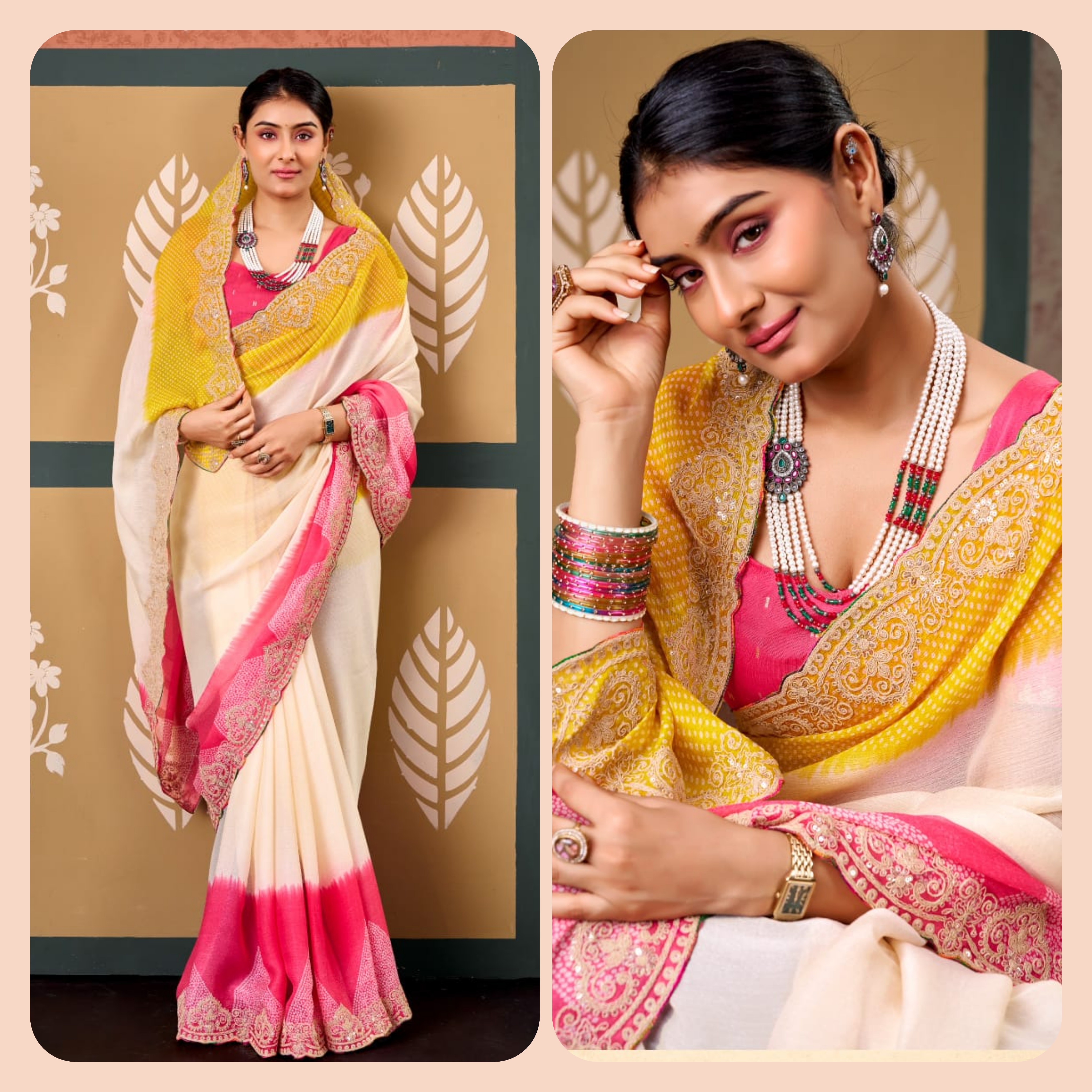 RADHARANI - BANDHEJ FESTIVE SEASON – OFF WHITE - GAJRI