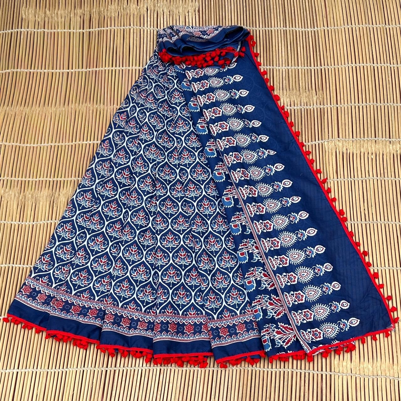 MAL MAL POM POM COTTON SAREE  – 18