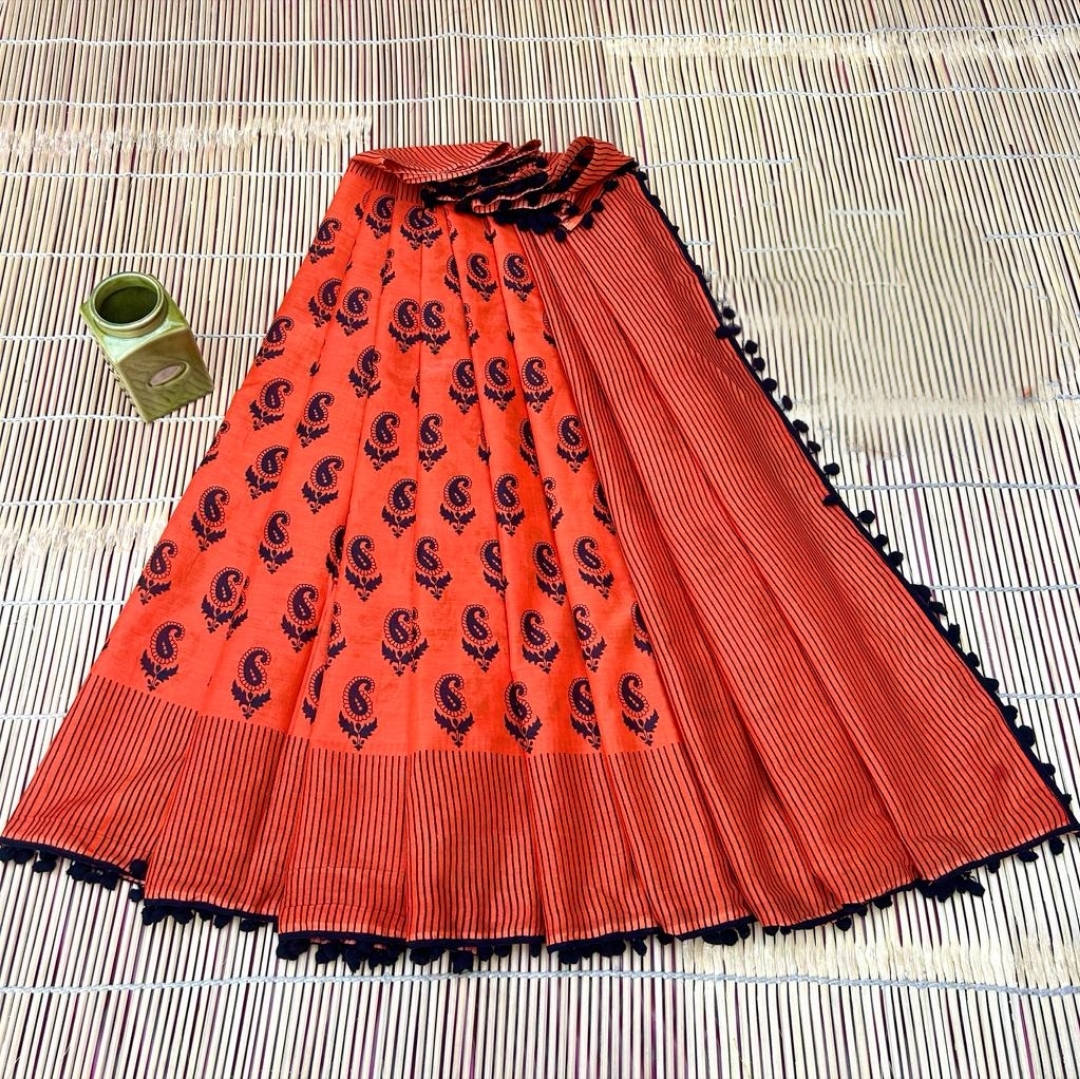 MAL MAL POM POM COTTON SAREE  – 23