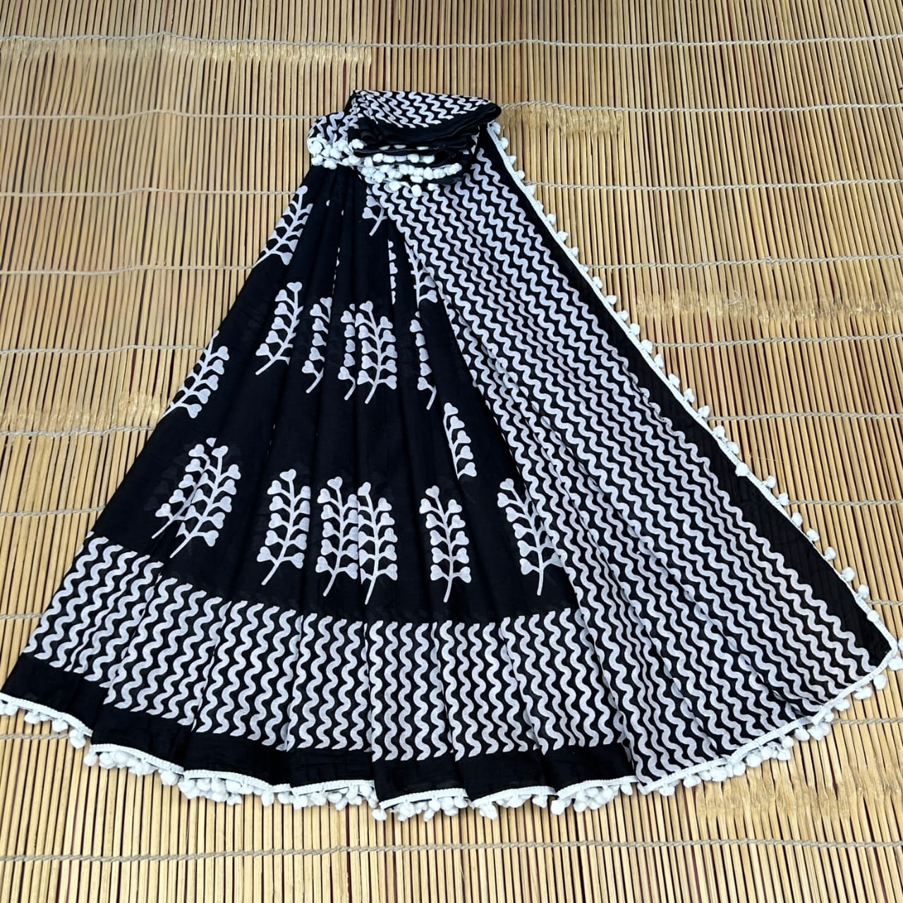 MAL MAL POM POM COTTON SAREE  – 21