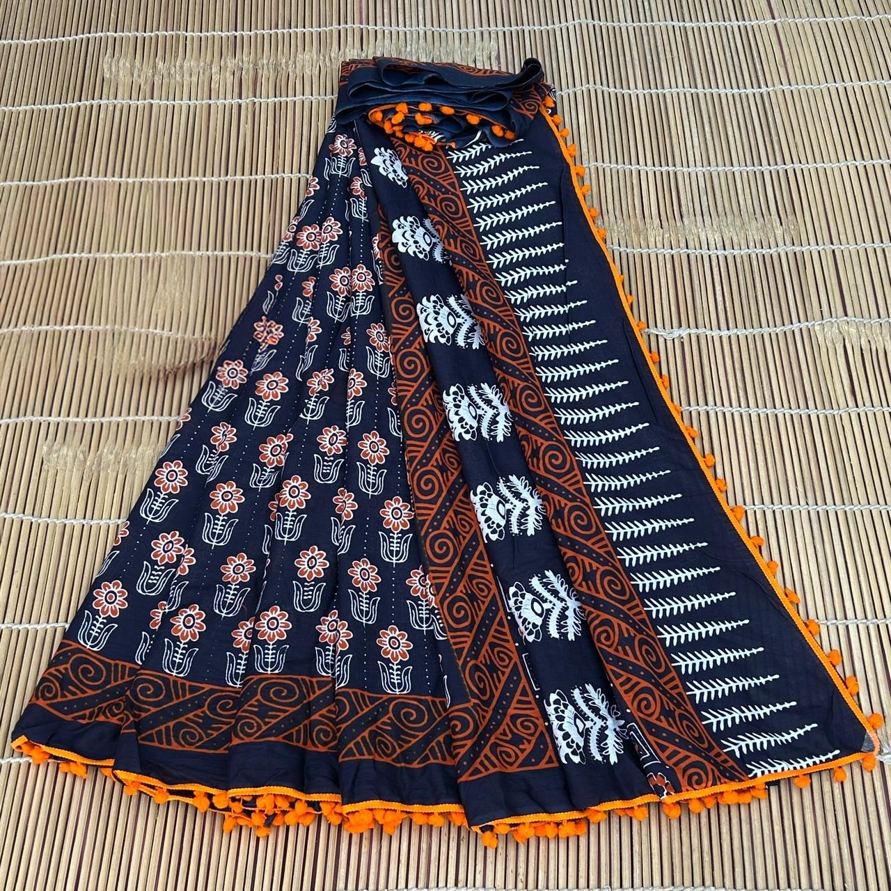 MAL MAL POM POM COTTON SAREE  – 16