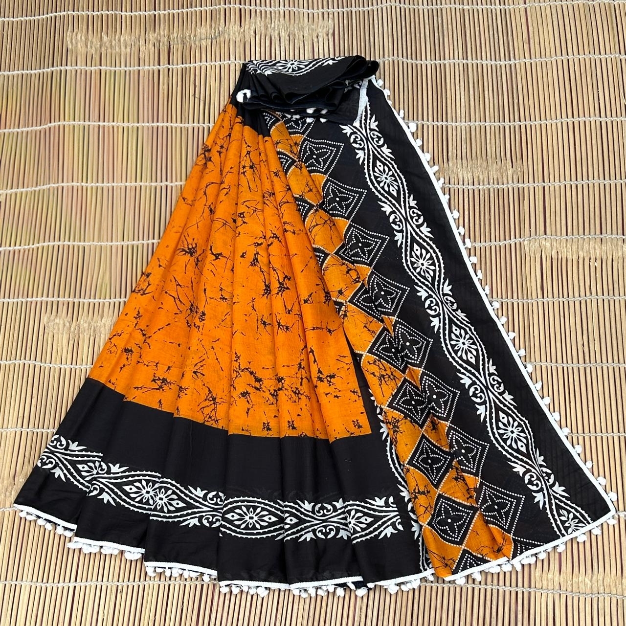 MAL MAL POM POM COTTON SAREE  – 13
