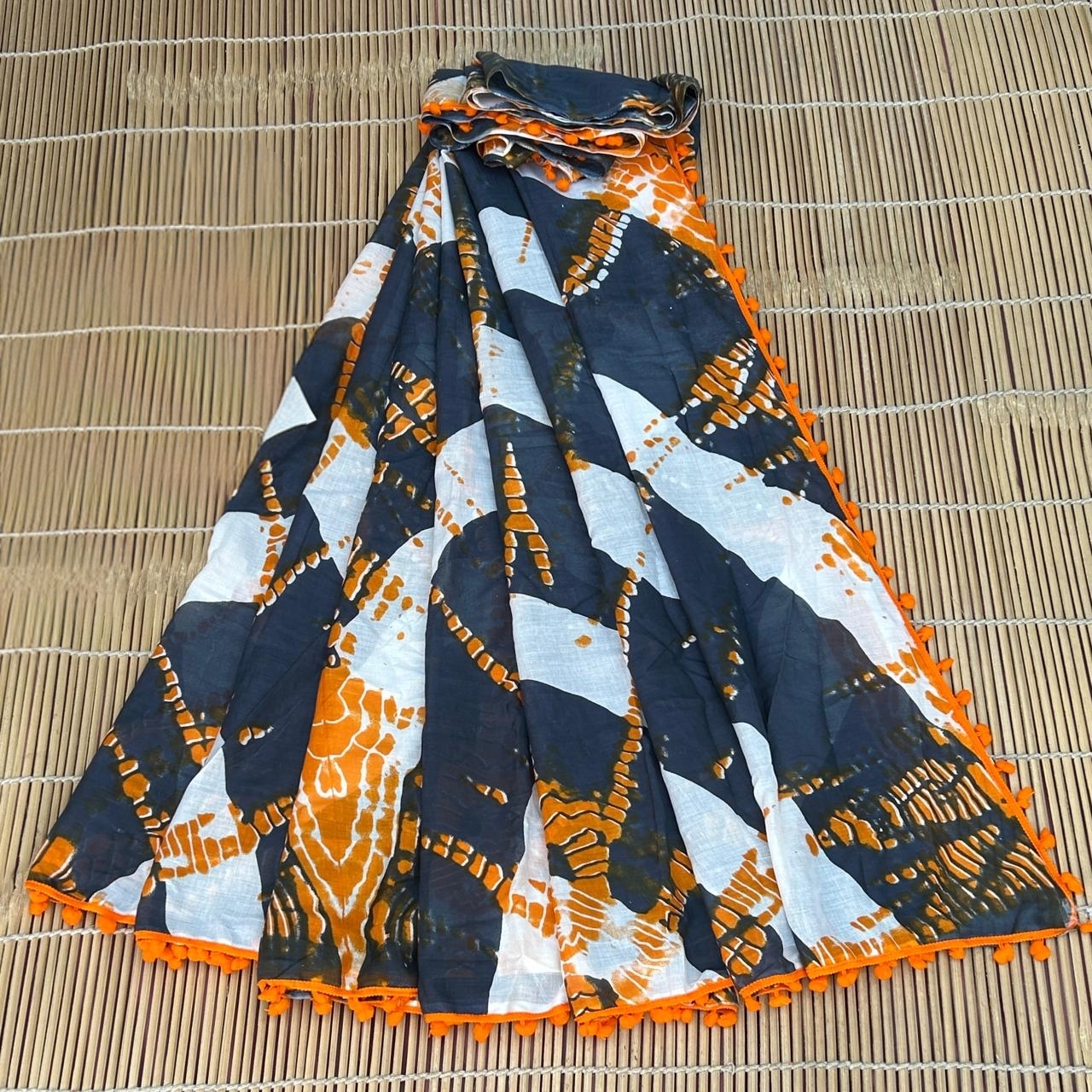 MAL MAL POM POM COTTON SAREE  – 11