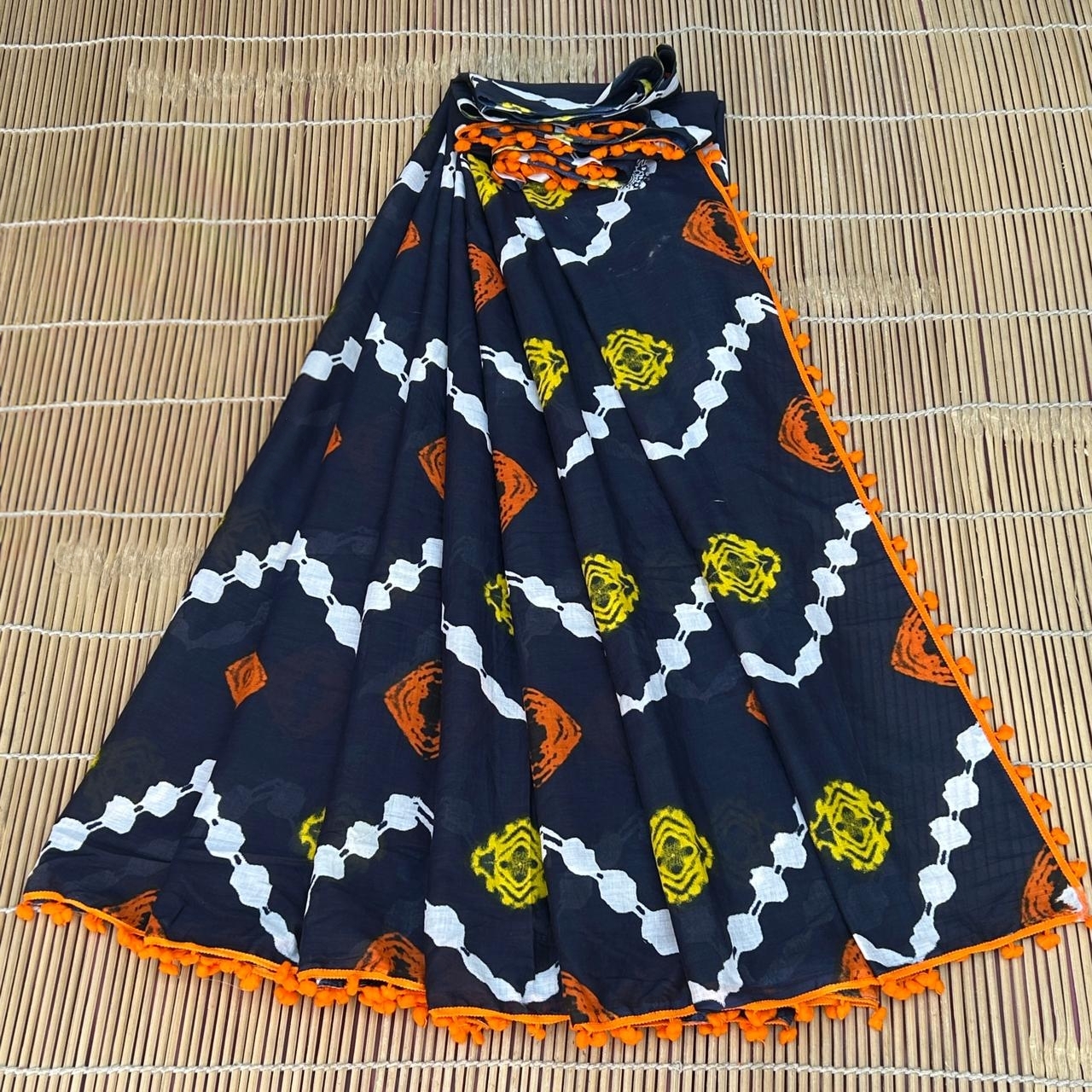 MAL MAL POM POM COTTON SAREE  – 10