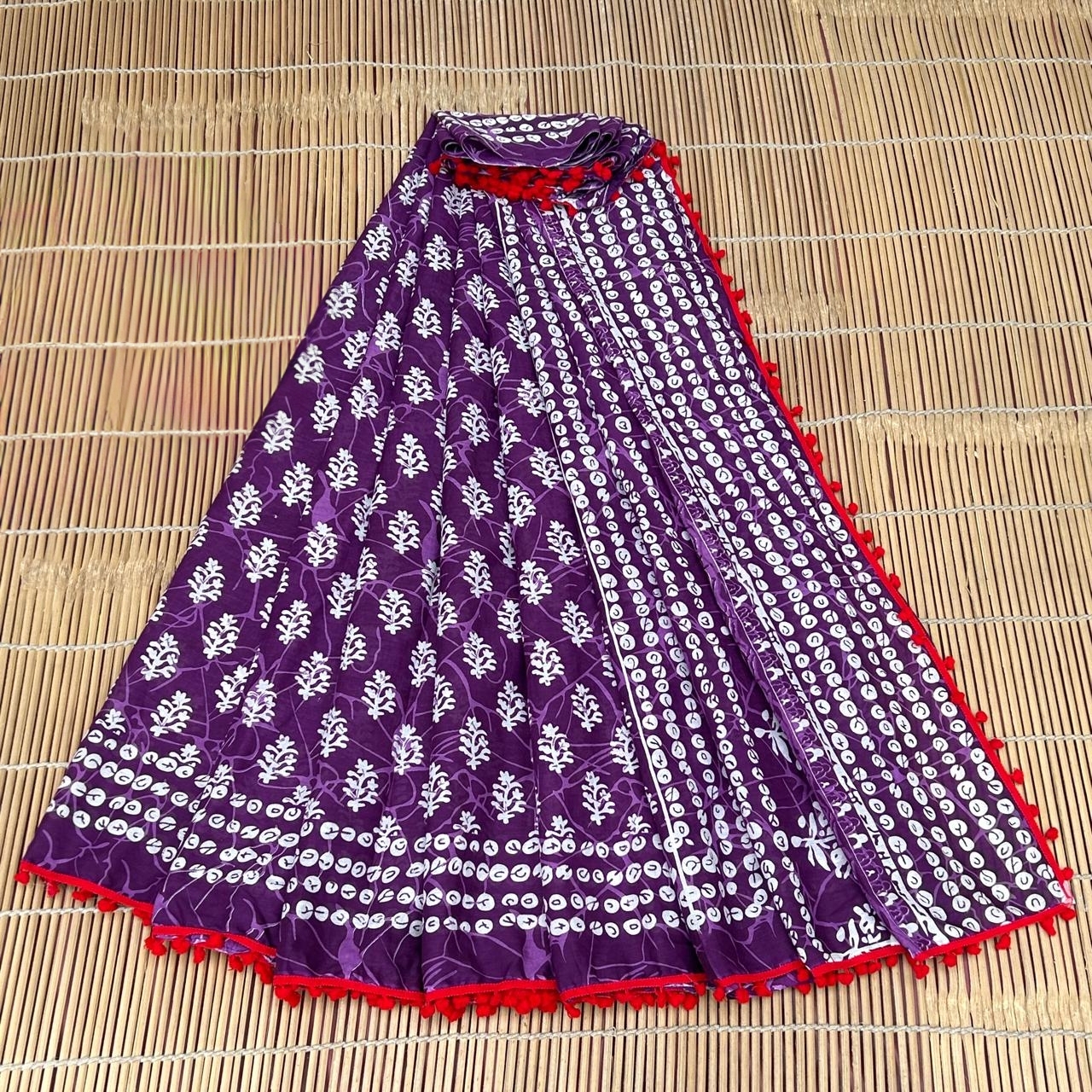 MAL MAL POM POM COTTON SAREE  – 4