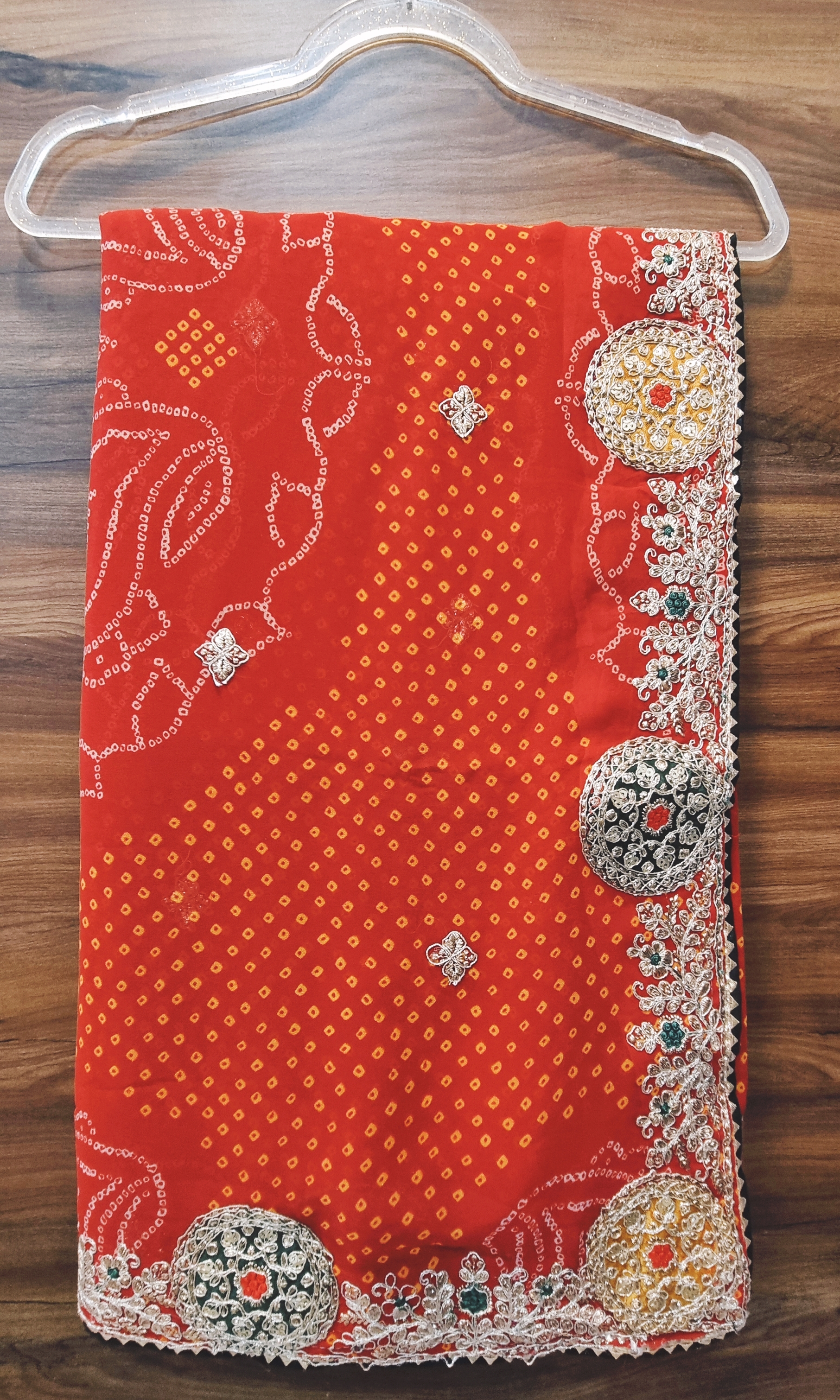 ROYAL BANDHEJ 1- CERRY EMBROIDORY SAREE – RED
