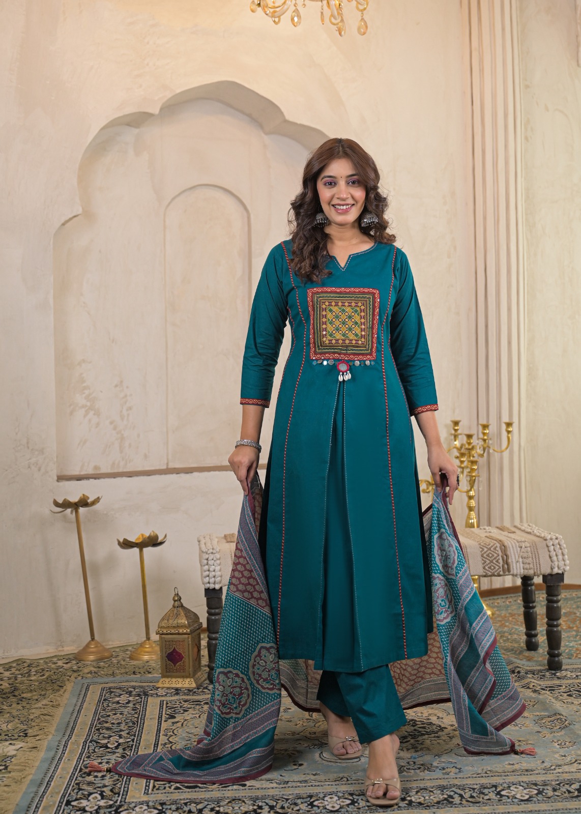 GUJRATI SHISHA & AJRAK 3 PIECE SET 2 – XL-42