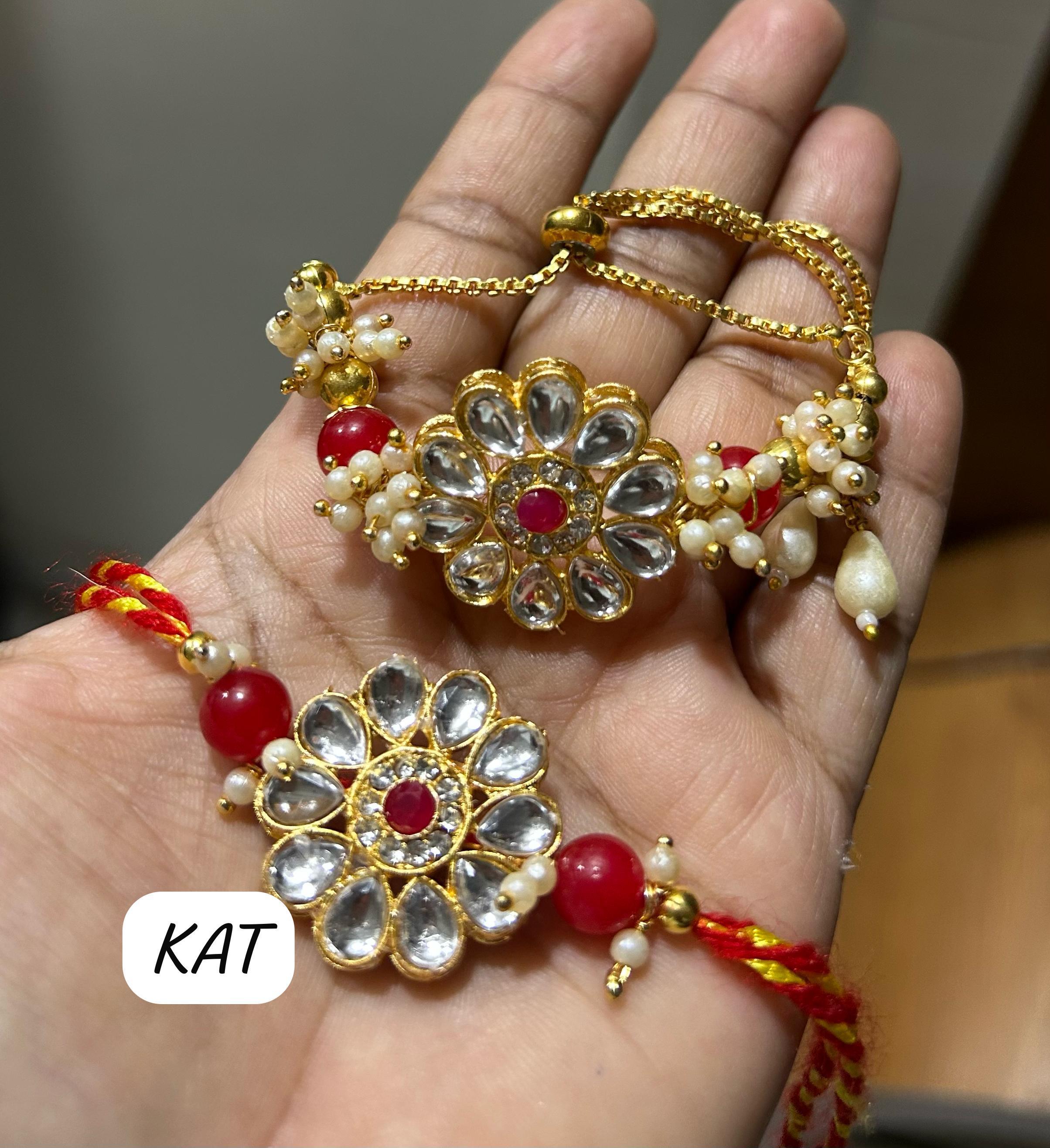 Elegant Bhaiya Bhabhi Rakhi Set  – Design 6
