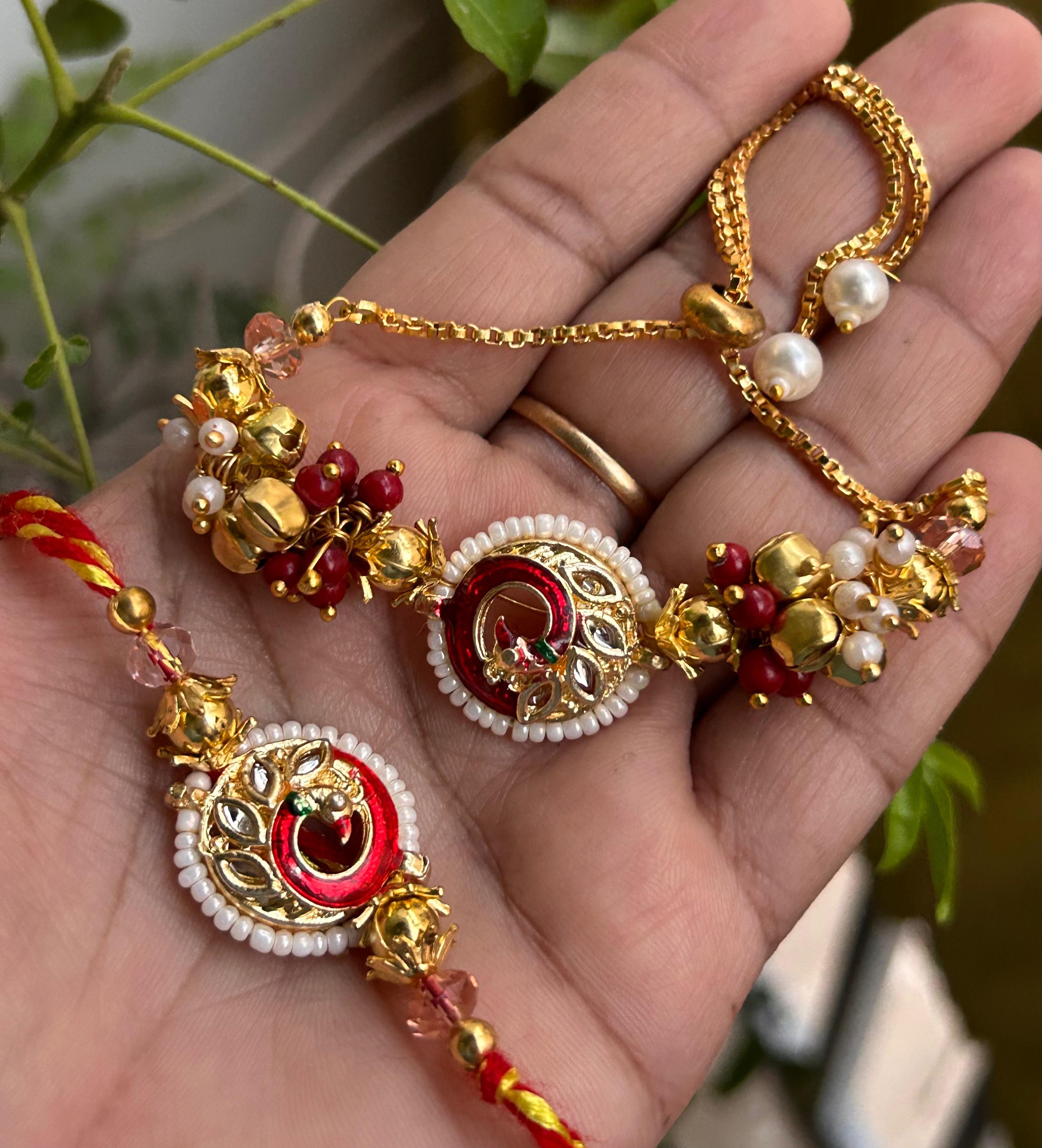 Elegant Bhaiya Bhabhi Rakhi Set  – Design 5