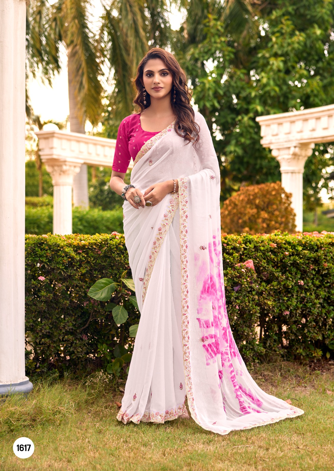 ELEGANT SHIBORI BANDHEJ GEORGETTE- PREBOOKING  – JAIPURI -PINK