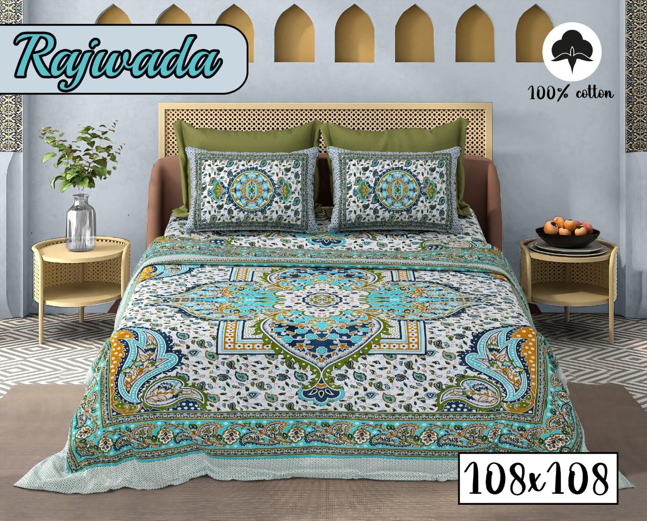 COTTON RAJWADA PREMIUM BEDSHEET B – FIROZI