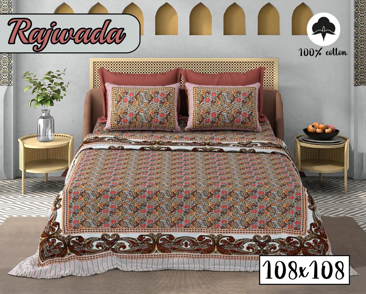 COTTON RAJWADA PREMIUM BEDSHEET D – RED