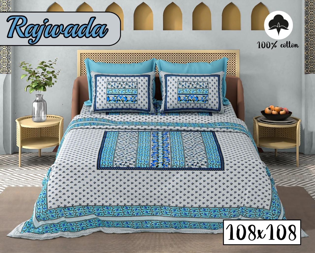 COTTON RAJWADA PREMIUM BEDSHEET F – FIROZI