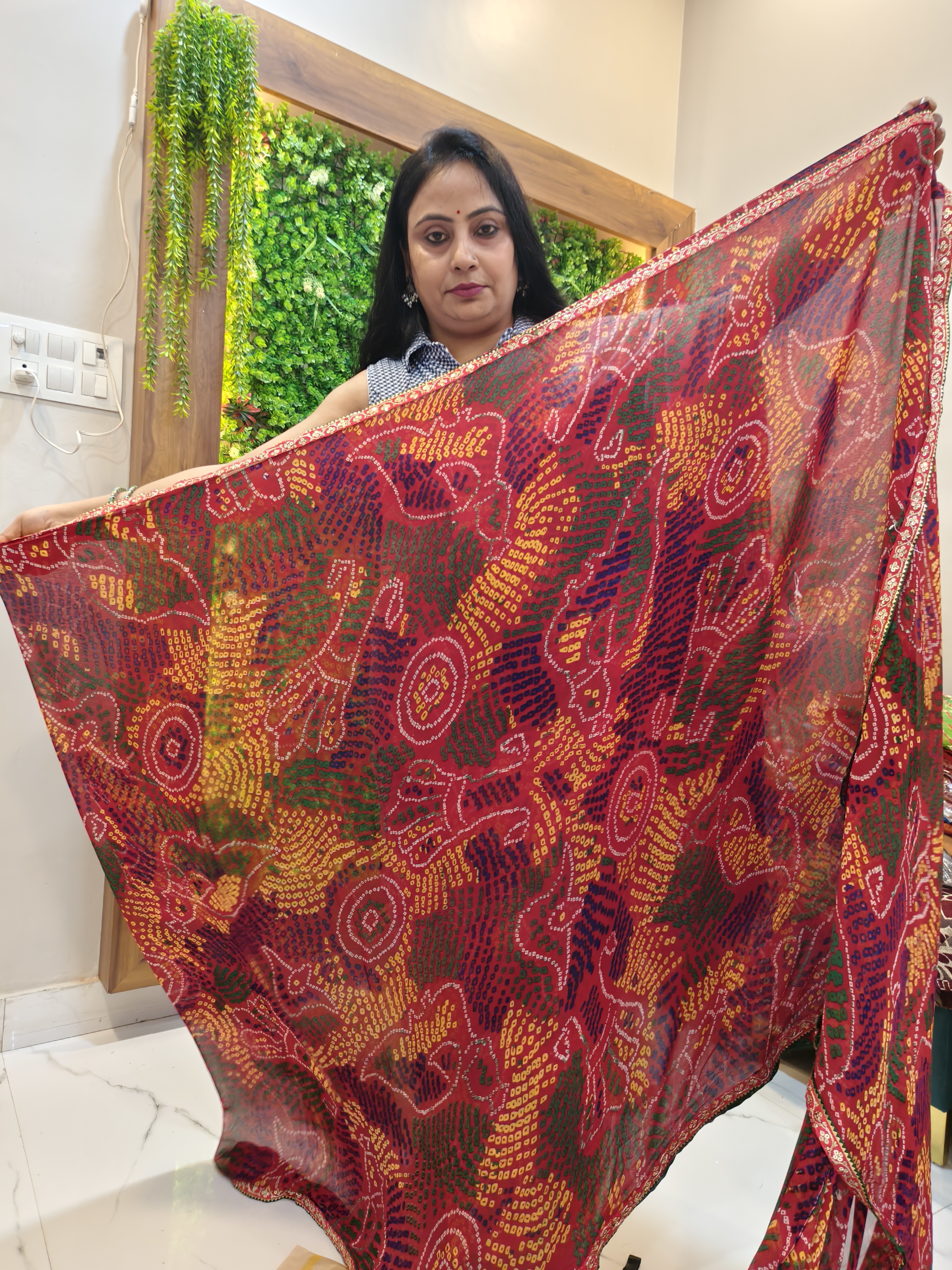SHEKHAWATI BANDHNI GEORGETTE SAREE – Image 2