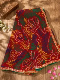 SHEKHAWATI BANDHNI GEORGETTE SAREE – Image 1