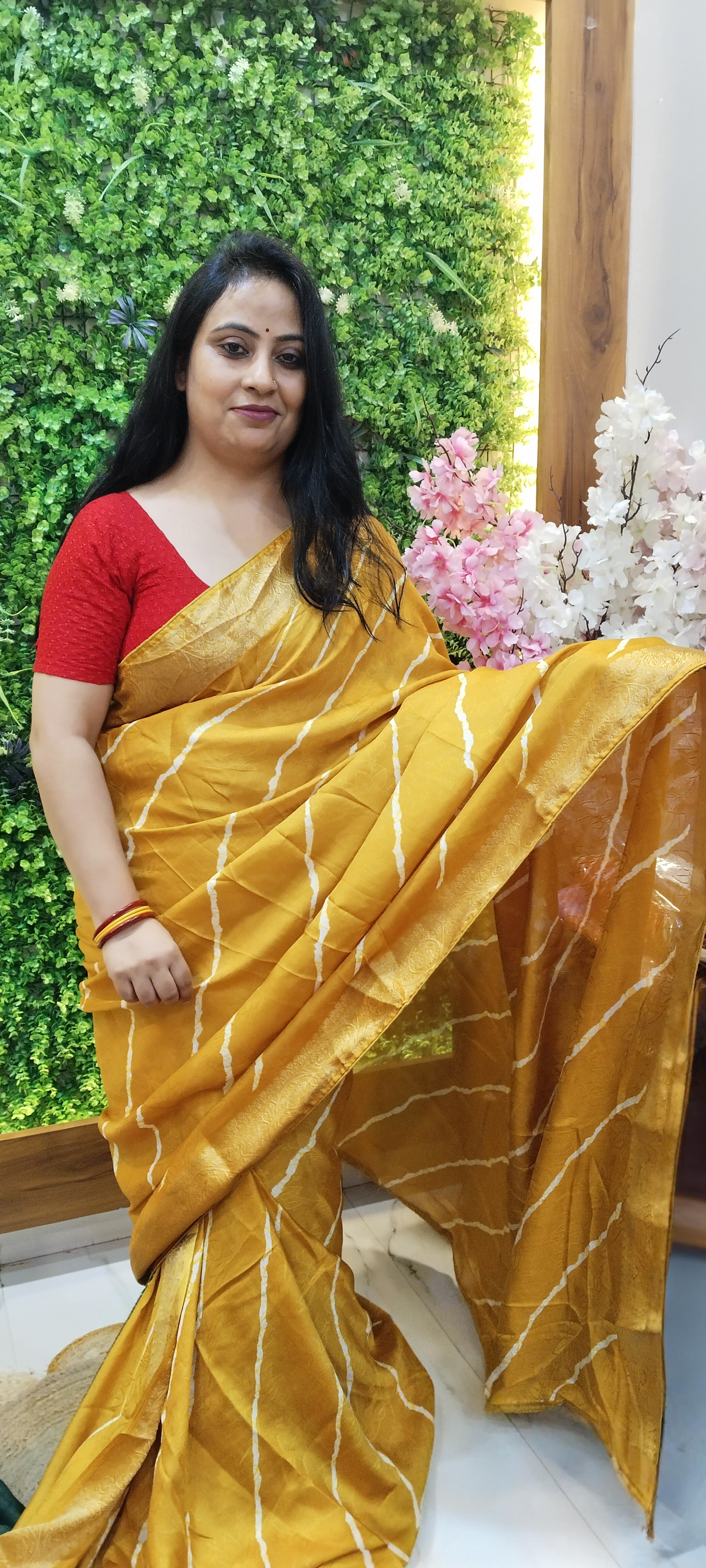 SAWAN SPECIAL LAHARIYA SAREE – YELLOW