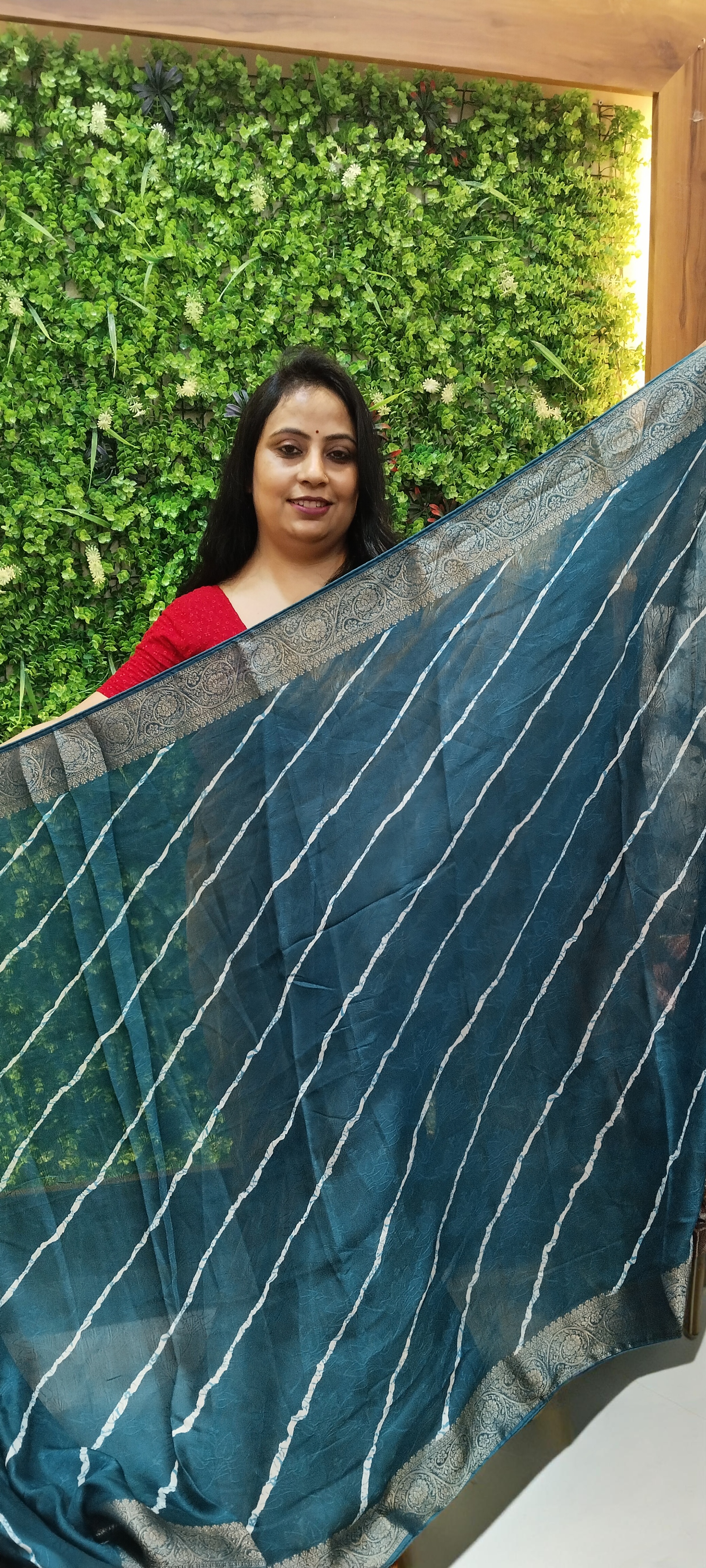 SAWAN SPECIAL LAHARIYA SAREE –  TEAL BLUE