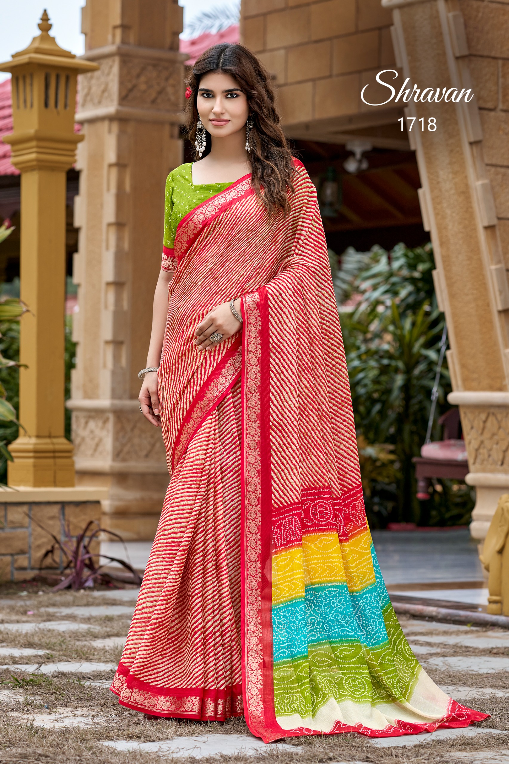 SAWAN SPECIAL: LEHRIYA BANDHEJ SAREE – RED