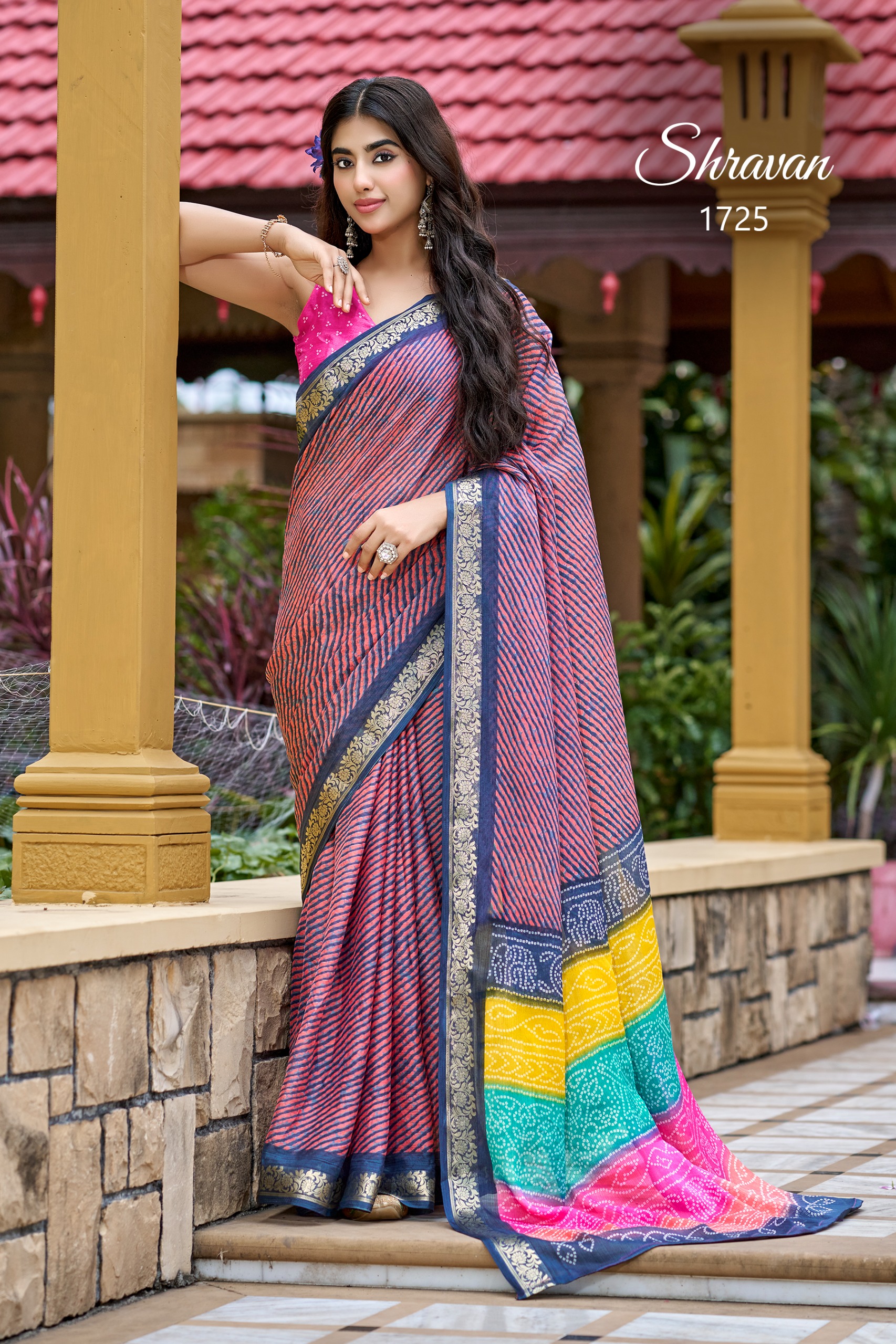 SAWAN SPECIAL: LEHRIYA BANDHEJ SAREE – BLUE