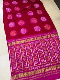 Pure Modal Gajji 3D Saree with Ghatchola Pallu – Red-Rani