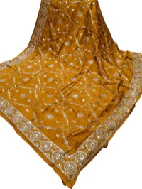 HO Silk Jaal Handwork – YELLOW