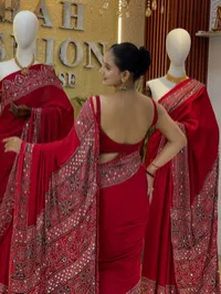 Karwa Chauth Special Red Ajrak Modal  – Image 3