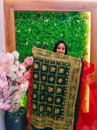 Karwa Chauth Special Rajputi Jalwork Saree – GREEN