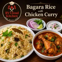 Bagara Rice with chicken curry – Image 1
