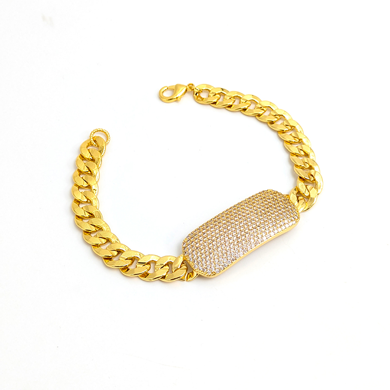Cuban link full crystal ID Hand band – Image 3