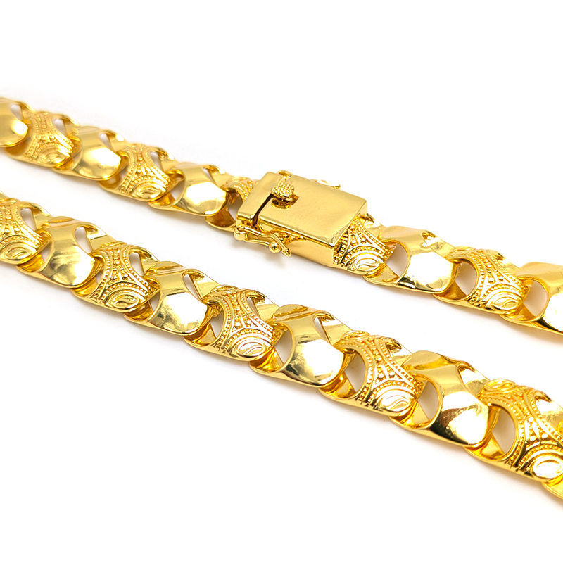 EP Block Link Chain Gold Latch 1/2 x 23 inch – Image 2