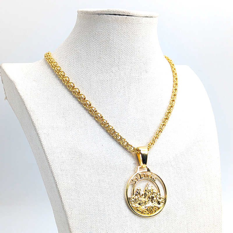St. Lucia Small Gold Medallion – Image 3